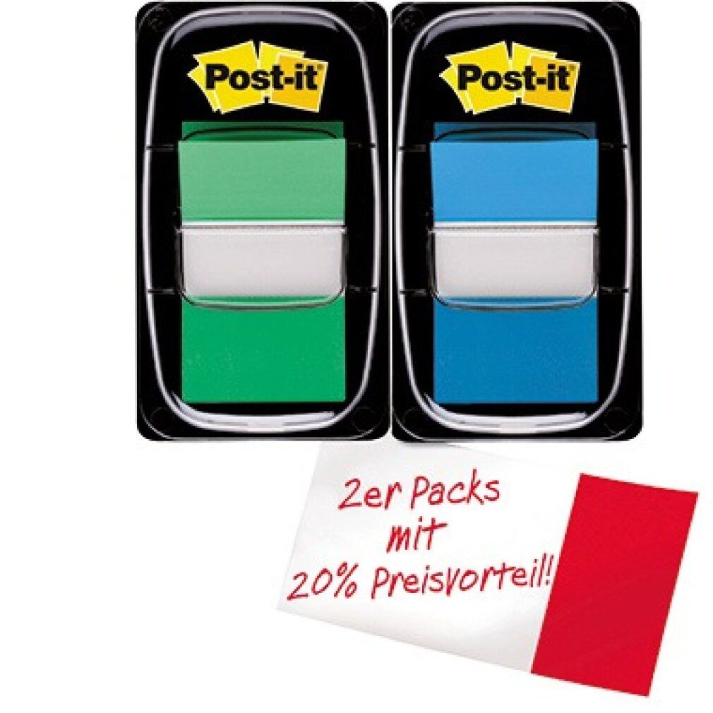 Post-it® Notizzettel Post-it Haftstreifen Index I680-GB2 25,4 blau 50 Bl./Block