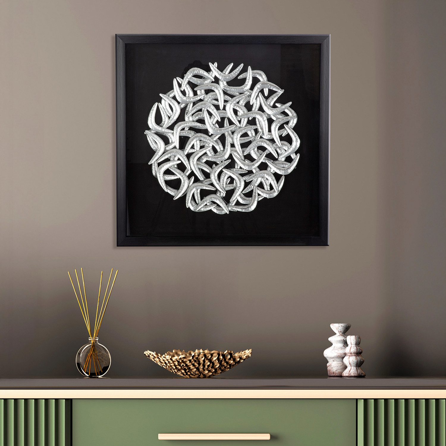 Casablanca by Gilde Bild mit Rahmen Bild quadratisch Salerno schwarz H. 60 cm, (1 St)
