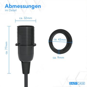 EAZY CASE Lampenfassung 3x E14 Lampensockel mit Schalter und Kabel 5m, (Spar-Set, 3-St), E14 Fassung Schalter Lampen Kabel Netzstecker Lampenaufhängung Schwarz