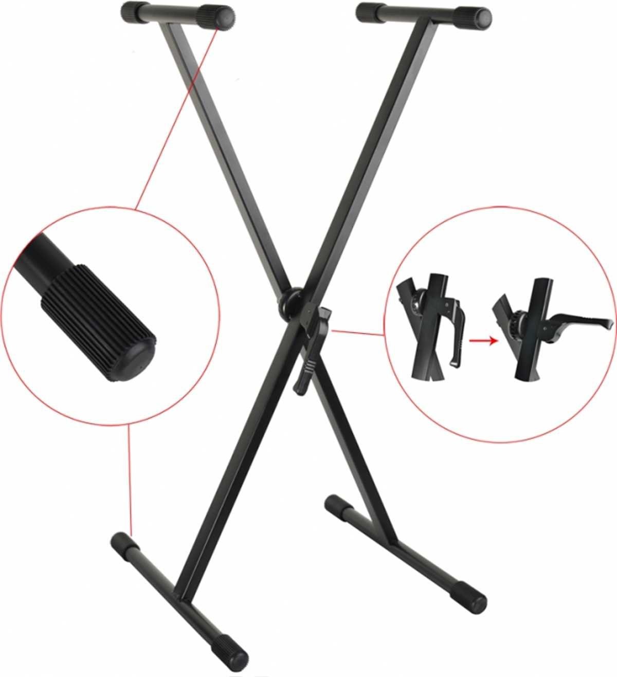 Keyboardständer Keyboardständer mit Schnellverschluß schwarz bis 30 kg 10-95 cm