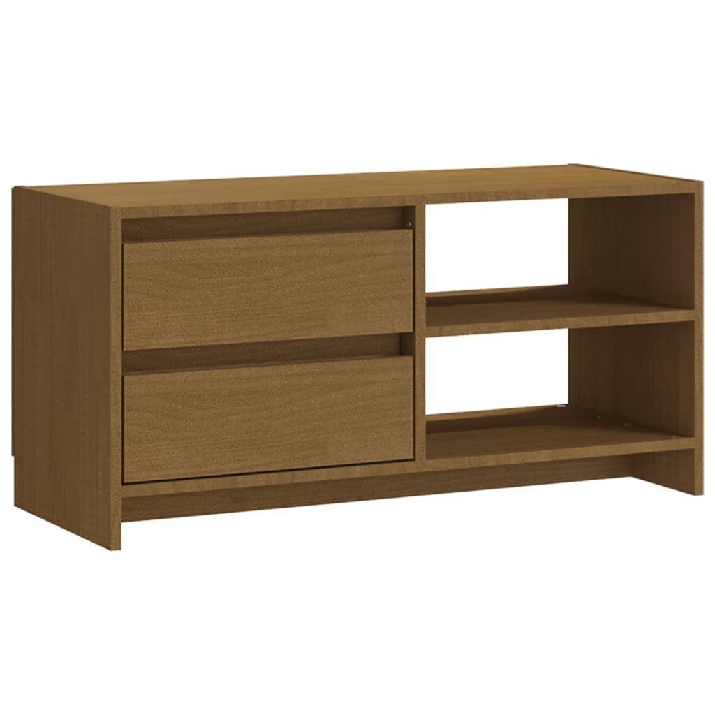 Massivholz Honigbraun TV-Schrank 80x31x39 Kiefer cm furnicato