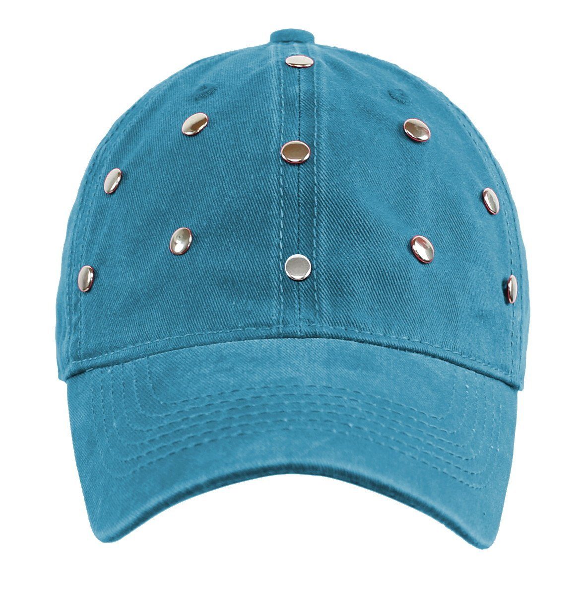 dy_mode Baseball Cap Damen Baseball Cap Herren Kappe Unisex Mütze mit Nieten Basecap Mit Luftlöcher, Glitzer/Nieten K011-PetrolBlau