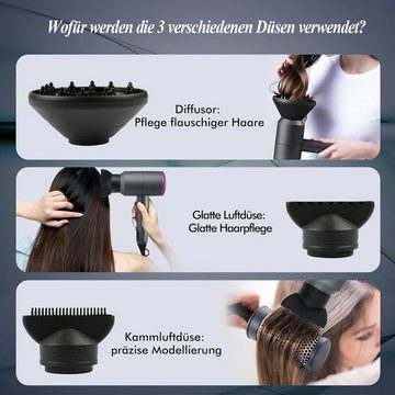 DTC GmbH Haartrockner Haartrockner Ionic Hair Dryer 2000W Schnelles Trocknen Professionell, mit 2 Geschwindigkeits- und 3 Hitzeeinstellungen