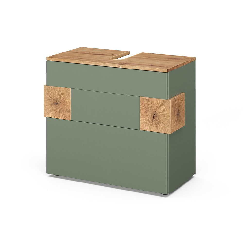 Vicco Waschbeckenunterschrank Eden, Grün/Artisan, 70 x 64.5 cm mit 2 Schubladen (1-St)