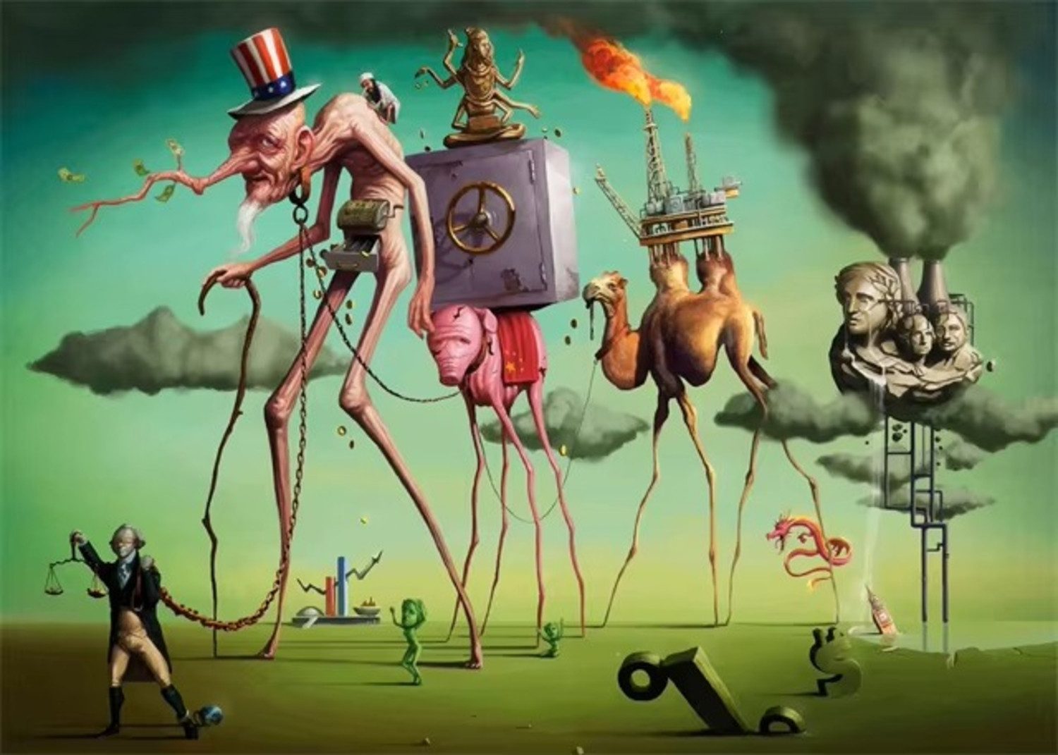 TPFLiving Kunstdruck OHNE RAHMEN, Berühmte Künstler - Van Gogh, Dali, Klimt - (Leinwandbild XXL), Farben: Farben: Gelb, blau, grün, orange - Größe: 15x20cm