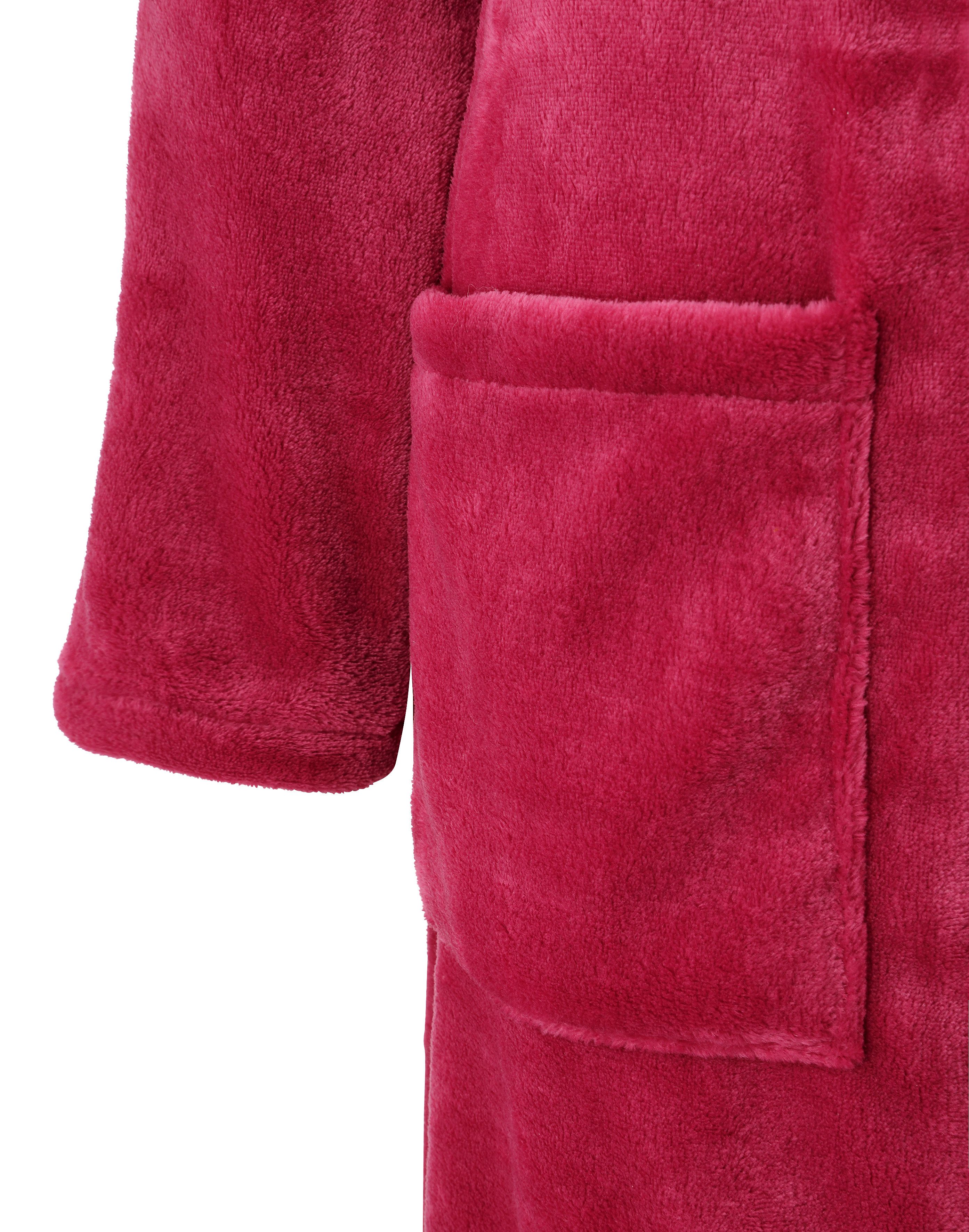 OTTO home Unisex-Bademantel Miia, ideal für Sauna, Spa & im Urlaub, Langform, Microfaser, Kapuze, Gürtel, weich und kuschelig, plüsch, für Damen und Herren, S-XL
