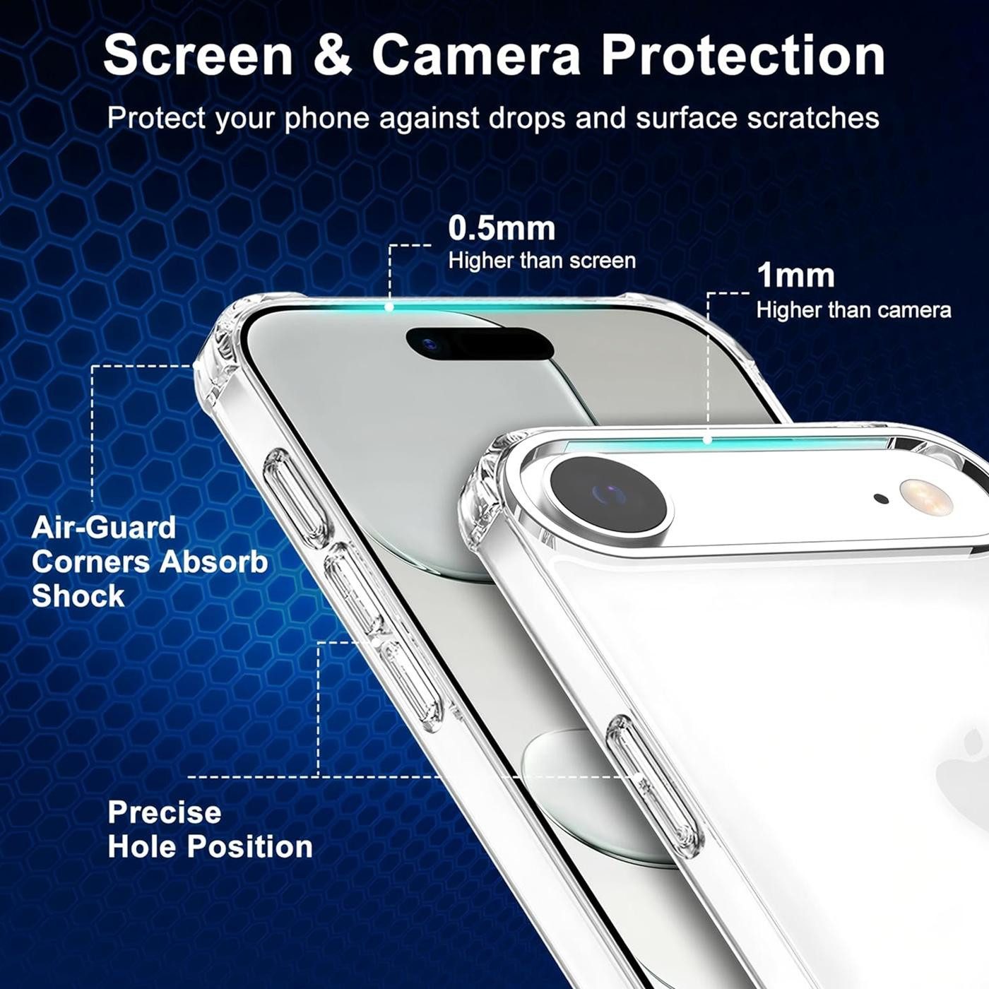CoolGadget Handyhülle Anti Shock Rugged Case für Apple iPhone Air 6,5 Zoll, Slim Cover Kantenschutz Schutzhülle für iPhone Air Hülle Transparent – Bild 2 von 5
