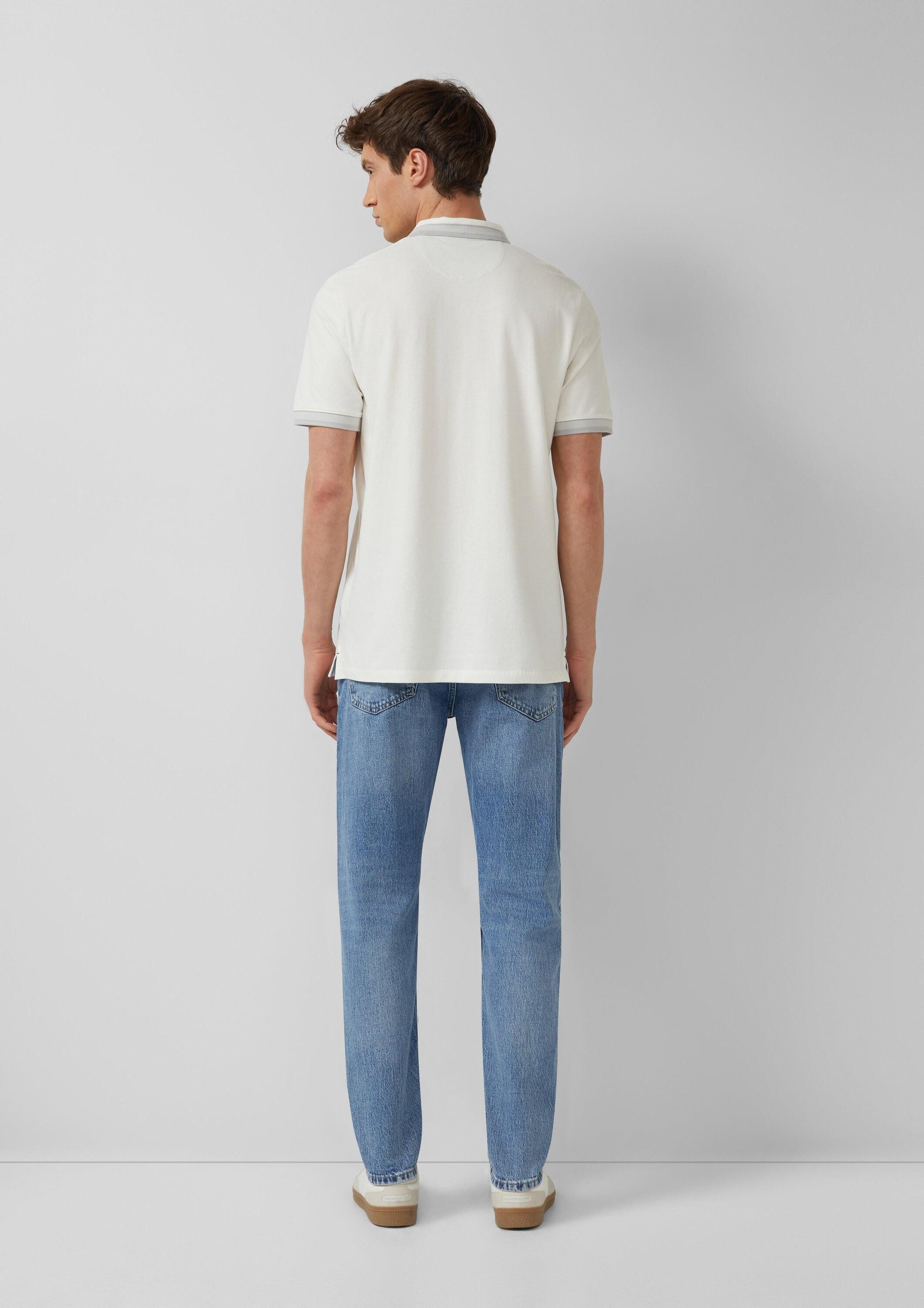 s.Oliver Kurzarmshirt Polo-Shirt Poloshirt aus Piqué mit Kontrast-Details
