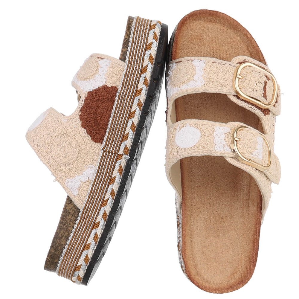 Ital-Design Bequeme Damen Sandalen mit verstellbaren Riemen und Plateau Pla günstig online kaufen
