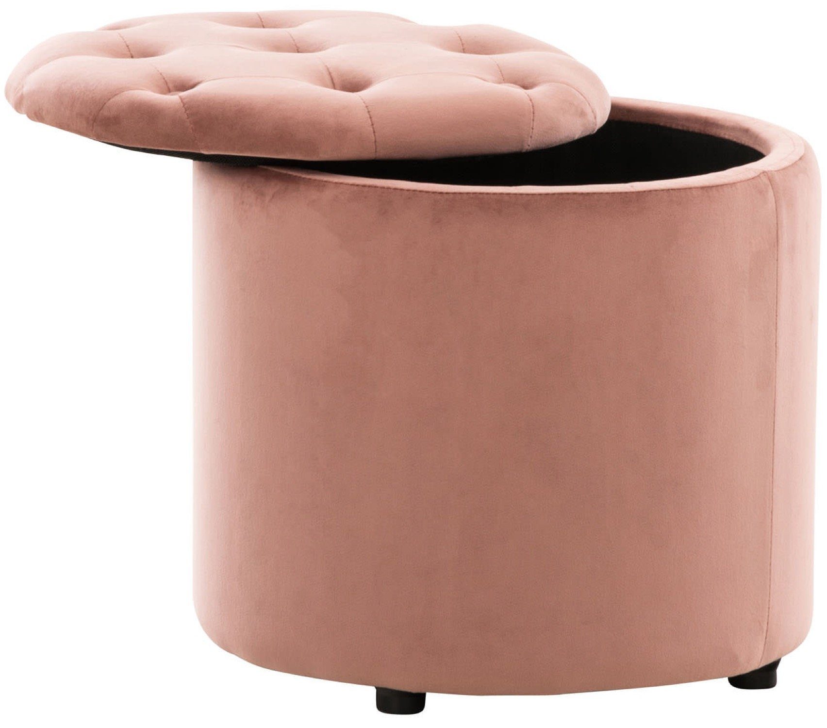 pink Polsterhocker 44 mit Paris Farbe, 1 x - Stylischer 44 Sitzkomfort), (HxBxT): Samthocker x Sitzhocker St., mit cm Maße (Beistellhocker - hohem 42 Stauraum TPFLiving
