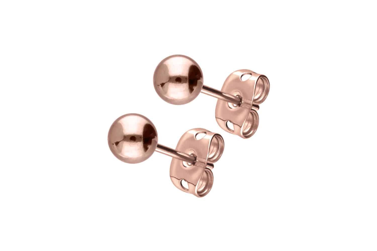 FILANGO Paar Ohrstecker Titan Ohrstecker KUGEL (Ohrstecker, 1-tlg)