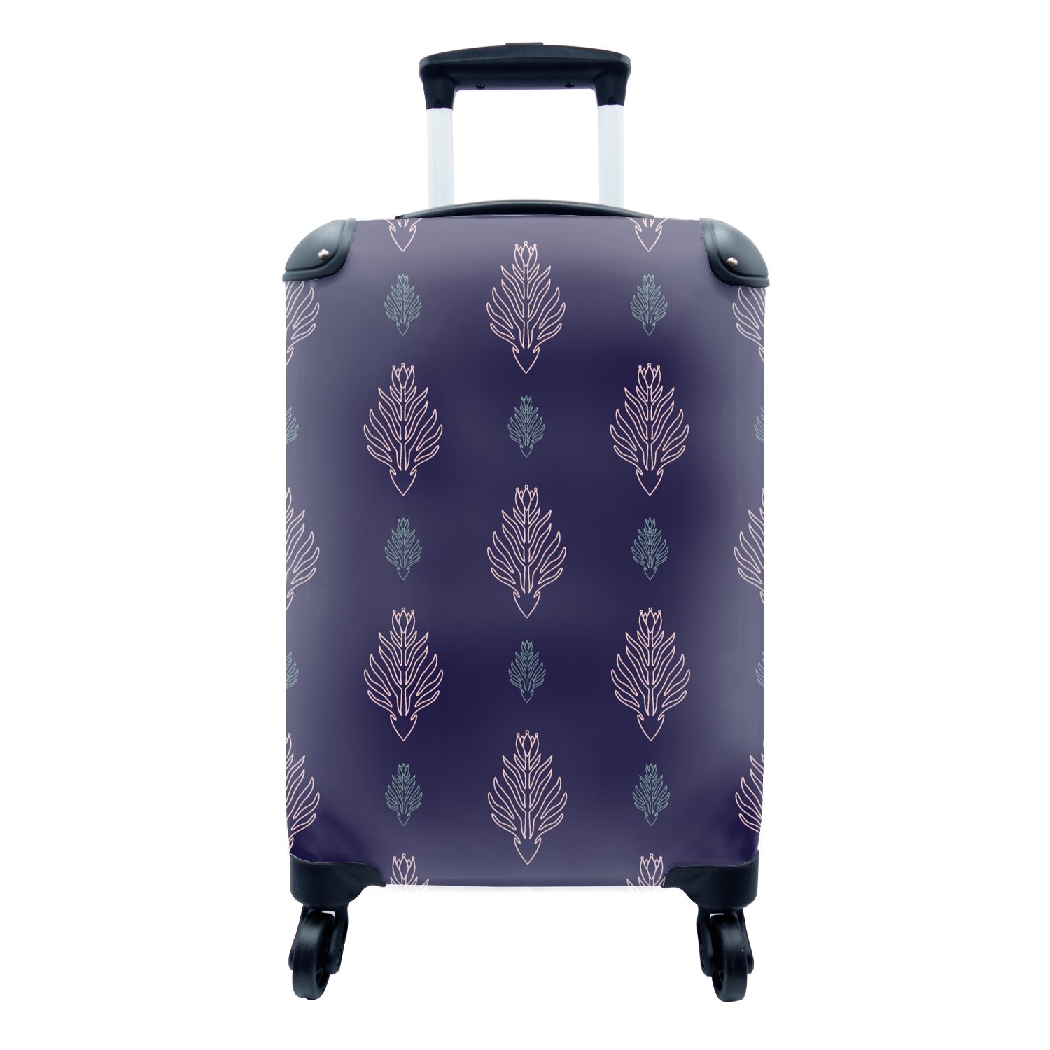 MuchoWow Handgepäckkoffer Art Deco - Kontur - Muster, 4 Rollen, Reisetasche mit rollen, Handgepäck für Ferien, Trolley, Reisekoffer