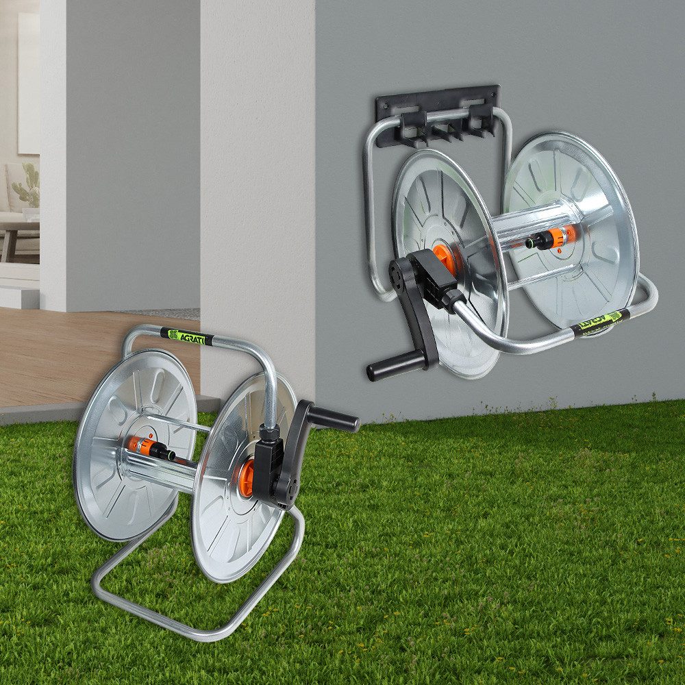 Bradas Wandschlauchhalter Schlauchträger 2in1 mit Wandbefestigung ZINCANTO