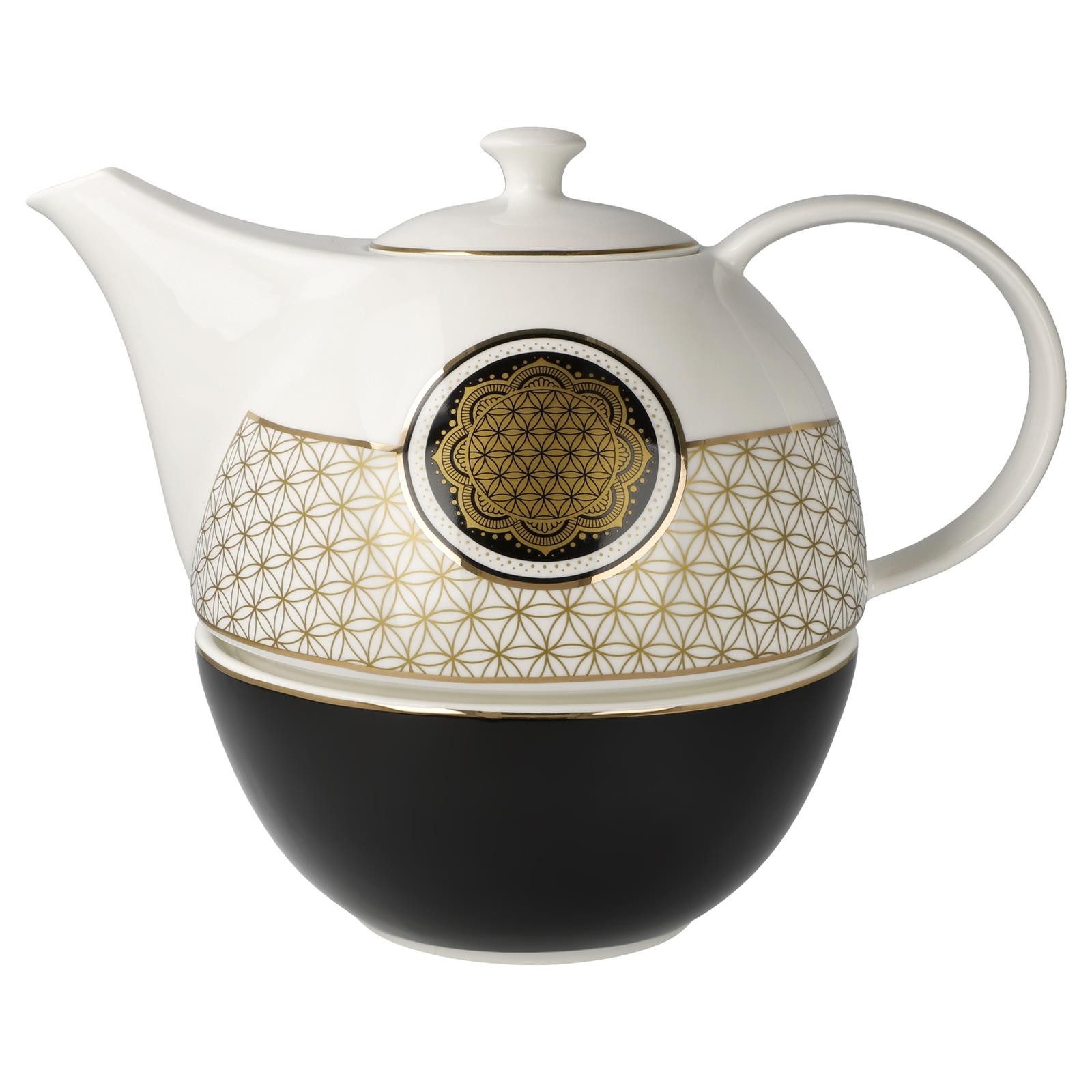 Goebel Teekanne Lotus - Blume des Lebens Teekanne mit Stövchen, 1200 l, (1x Teekanne, 1x Stövchen, 1-St), Handwäsche wird empfohlen