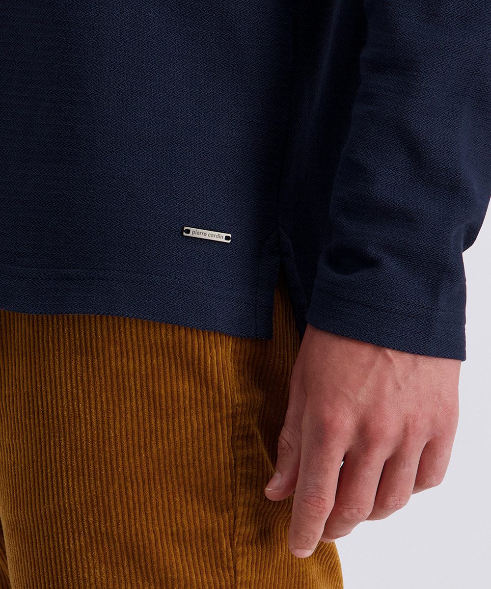 Pierre Cardin Langarm-Poloshirt mit Strukturmuster – Bild 3 von 5