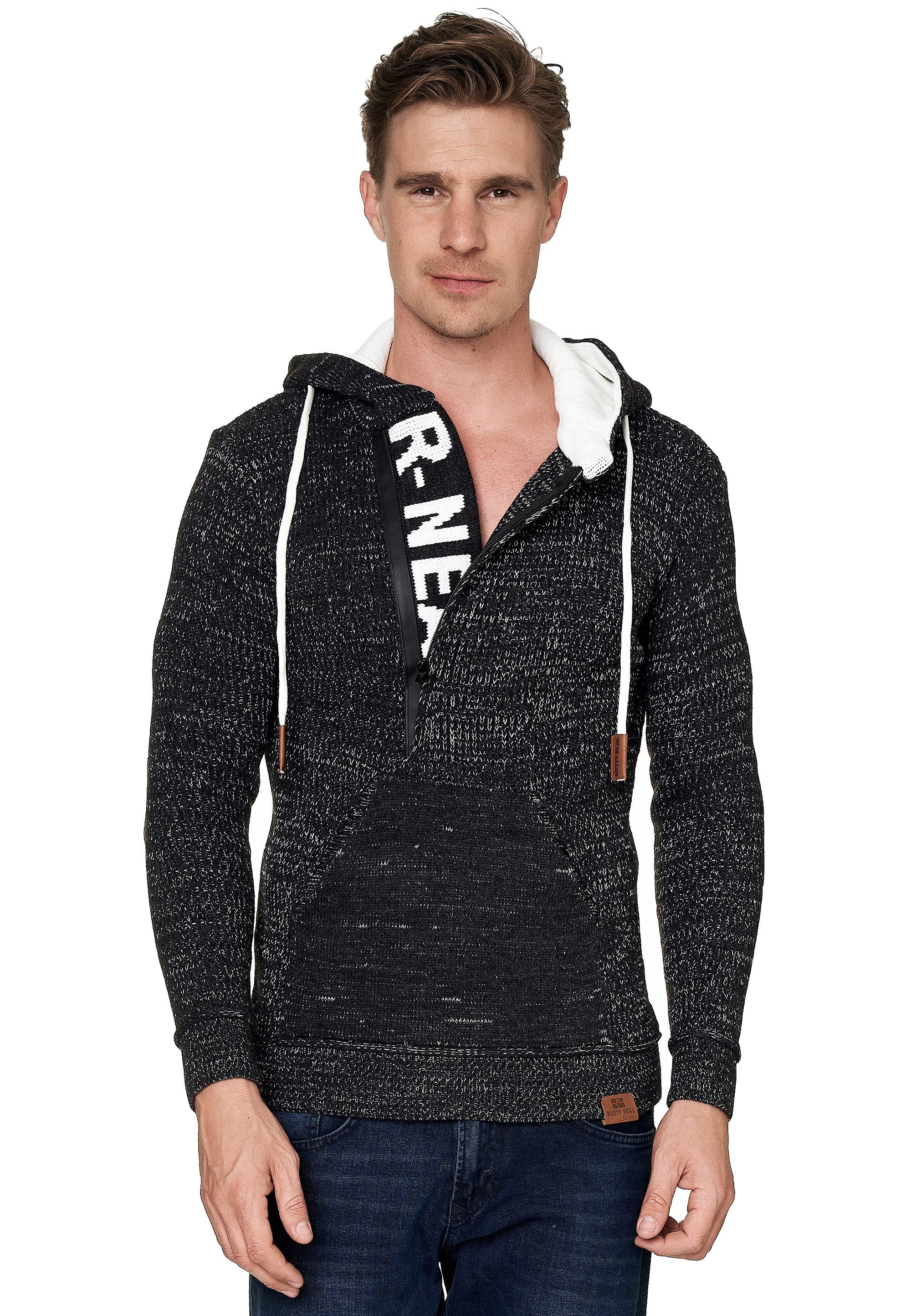 Rusty Neal Kapuzensweatshirt mit stylischem Ausschnitt günstig online kaufen
