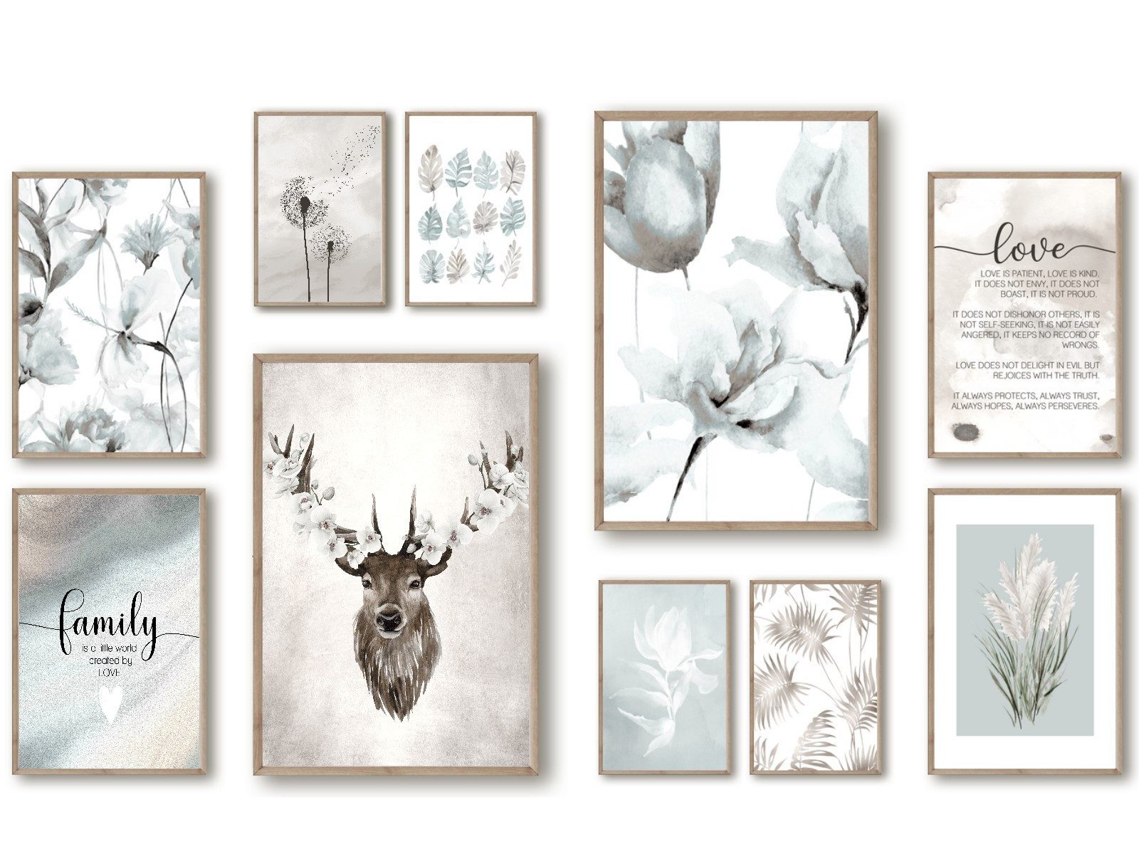 Poster Bilderwand Bilder Wandbilder Bilderset FAMILY IS A LITTLE... 10er Set