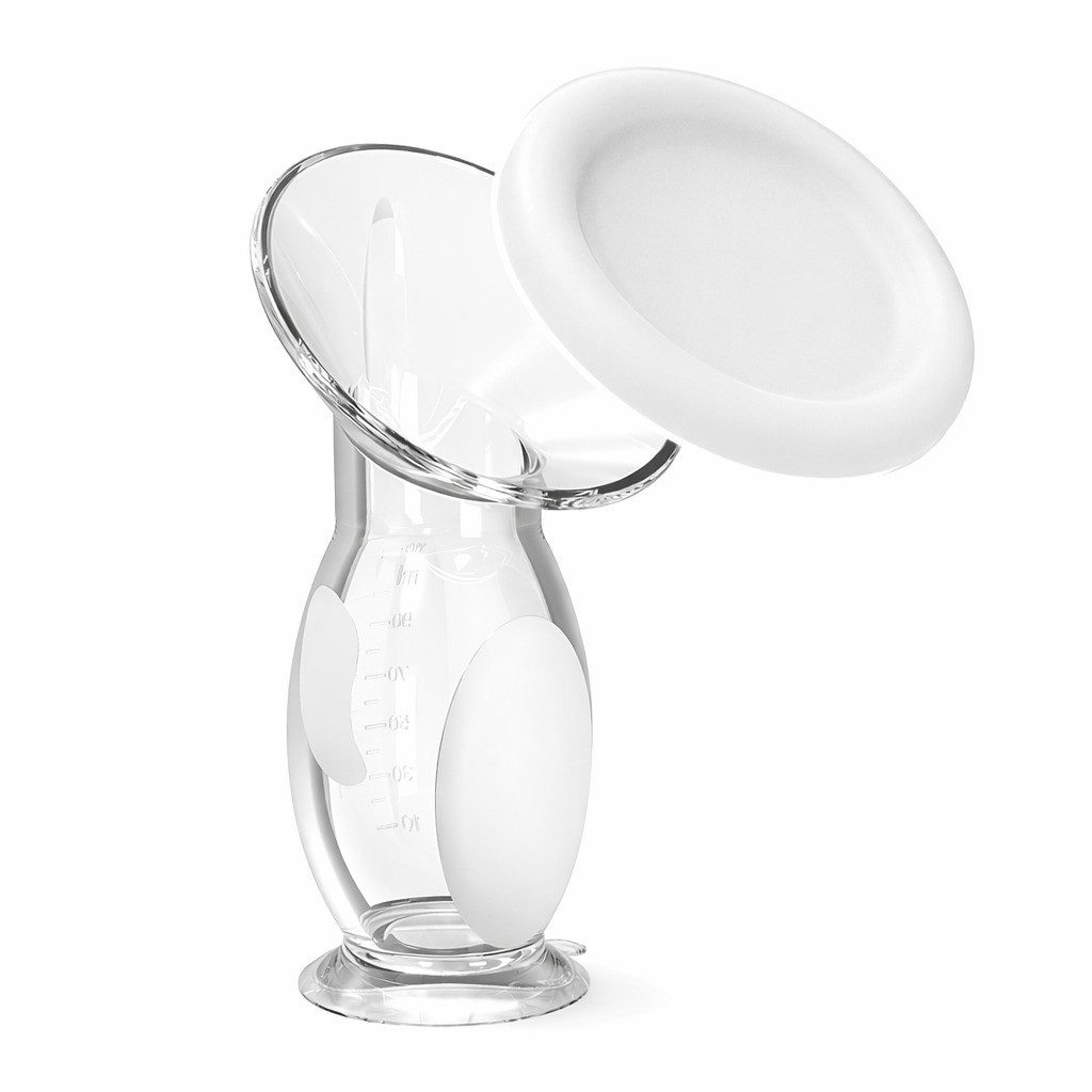 COOL-i ® Handmilchpumpe Manuelle Silikon Milchpumpe 110 ml BPA frei, tragbar, leise, Milchauffangbehälter, leicht zu reinigen