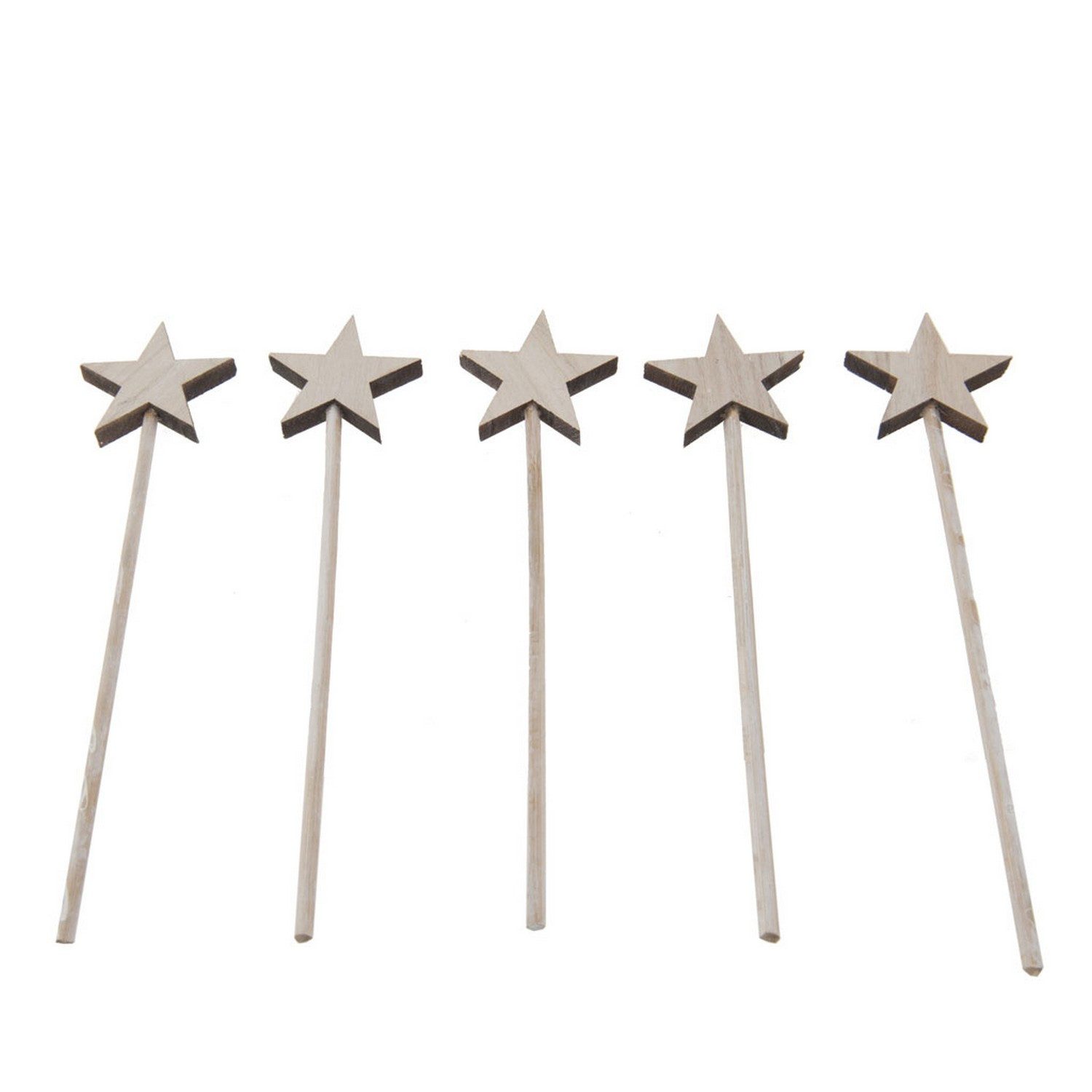 Deko AS Dekoobjekt Holzstecker Stern 4,5cm natur 20 Stück