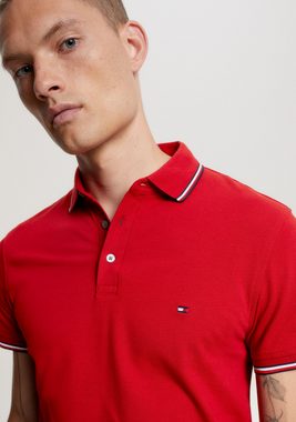 Tommy Hilfiger Poloshirt 1985 RWB TIPPED SLIM POLO mit TH-Farben an Ärmel und Kragen