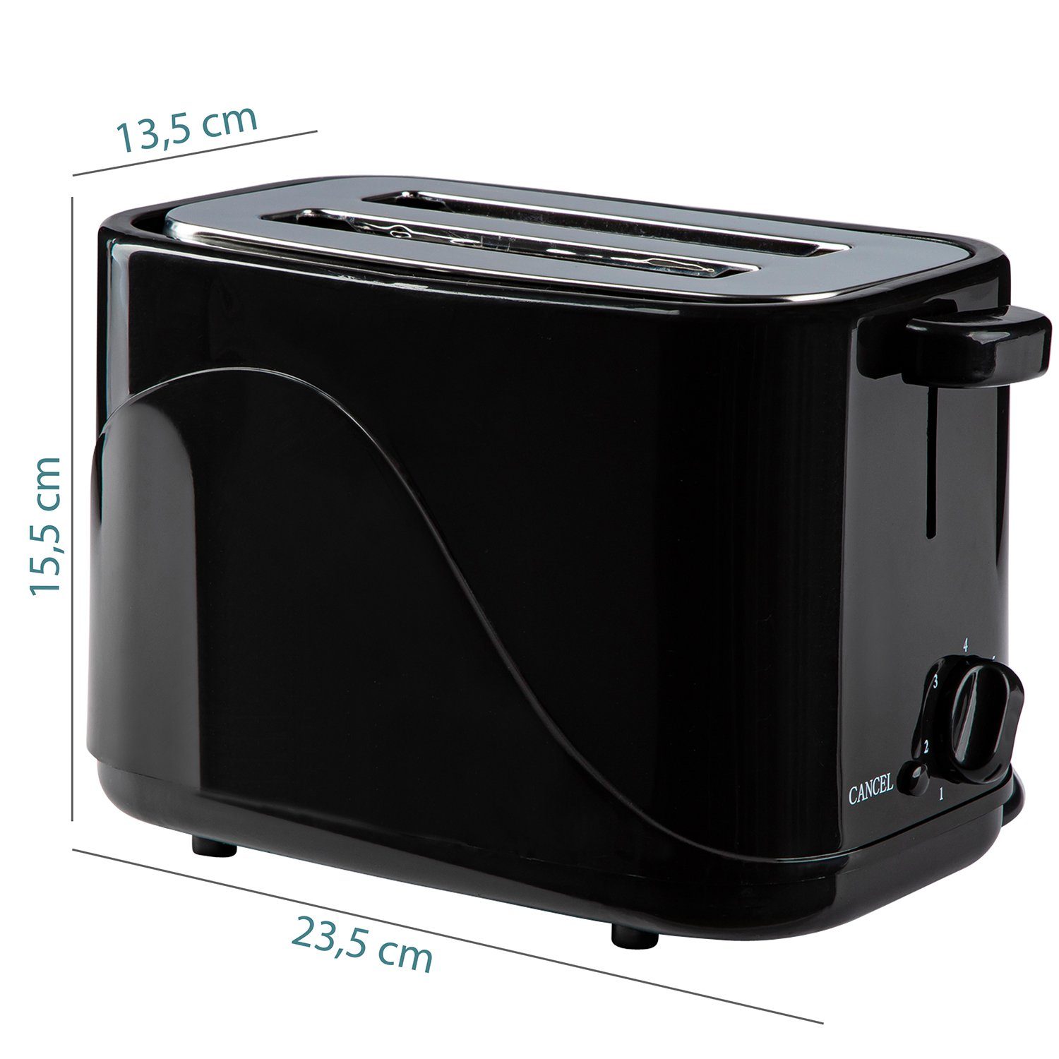 SLABO Toaster 700W Brötchenaufsatz, Automatik Toaster Bräunungsstufen, mit 7