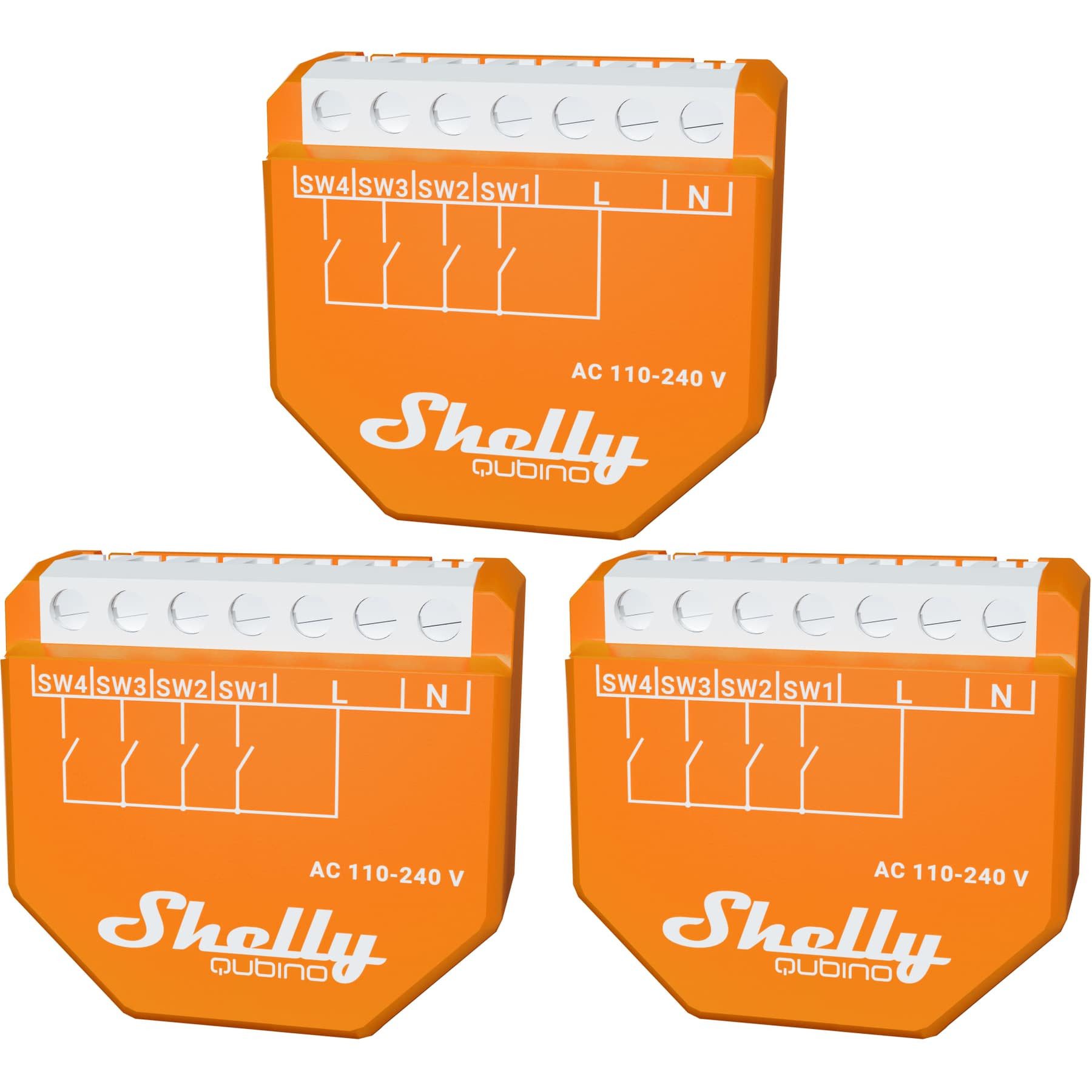 Shelly SHELLY Szenenaktivierer Wave i4, Unterputz, orange, 3 Stück Wandtaster