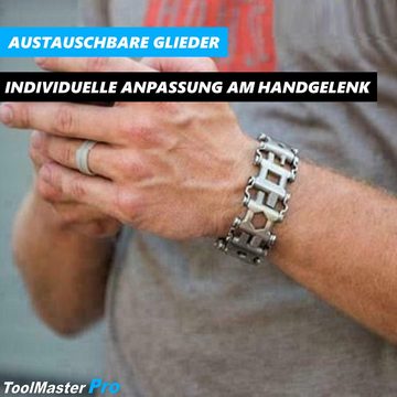 MAVURA Armband ToolMasterPro Edelstahl Multitool Mann Armband Werkzeug, Silber/ das perfekte Männer Geschenk! (29in1)
