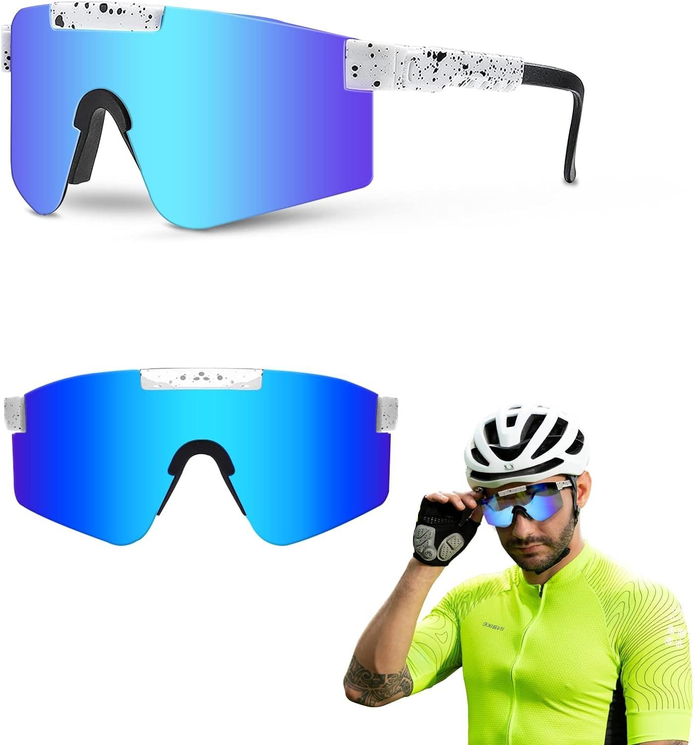 GOLDEN Monoscheibensonnenbrille Sonnenbrille Schutzbrille Sportbrille Fahrradbrille Brille UV 400