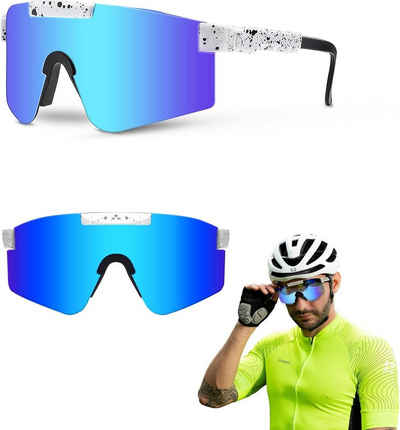 GOLDEN Monoscheibensonnenbrille Sonnenbrille Schutzbrille Sportbrille Fahrradbrille Brille UV 400