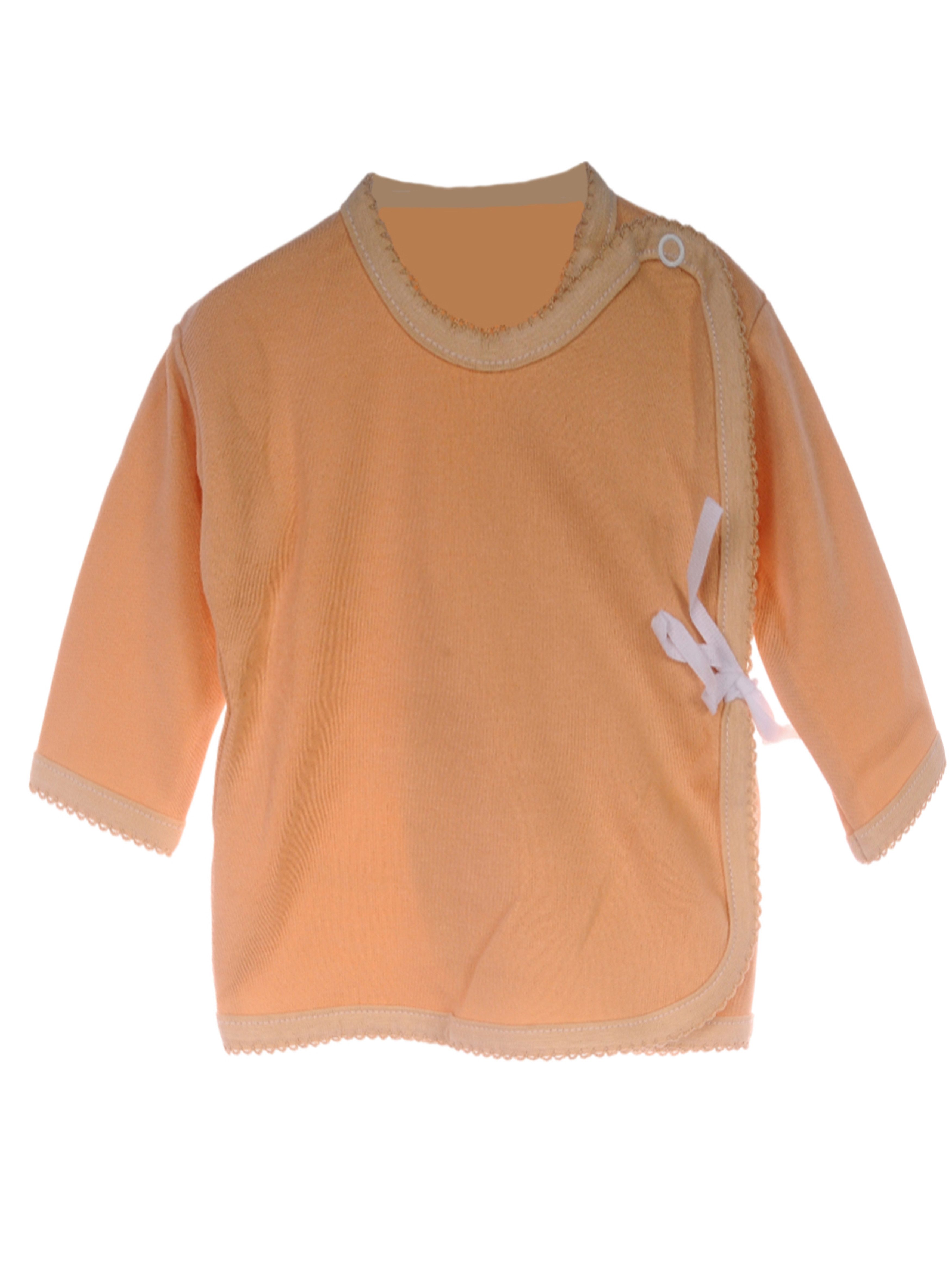 Wickelshirt Wickelshirt Baby Shirt Wickelhemdchen beige T-Shirt langarm