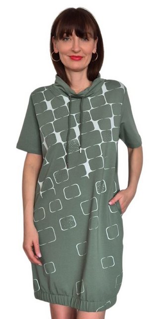 Estefania for woman Shirtkleid Kurzarm Sweatkleid mit abstrakten Muster mit günstig online kaufen