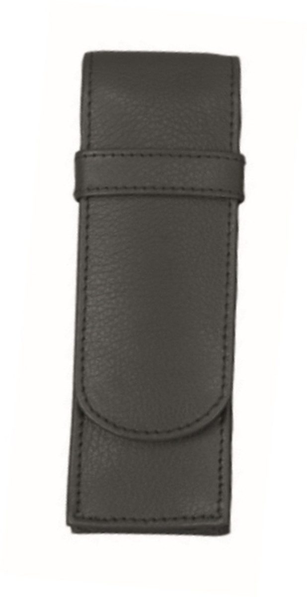 Federtasche Stifteetui 15x4,5x2,5cm für 2 Stifte Leder schwarz