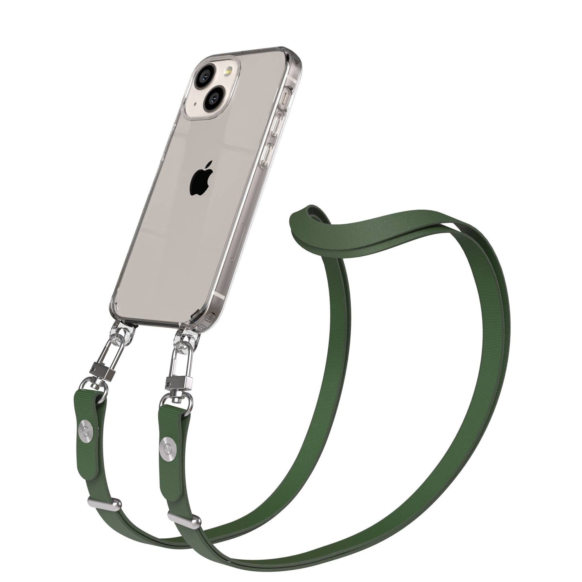 EAZY CASE Handykette für Apple iPhone 13 Mini Handyhülle mit Handyband magnetisch, Verstellbares Handyband in Dunkelgrün mit Magnetverschluss bis 1,90 m
