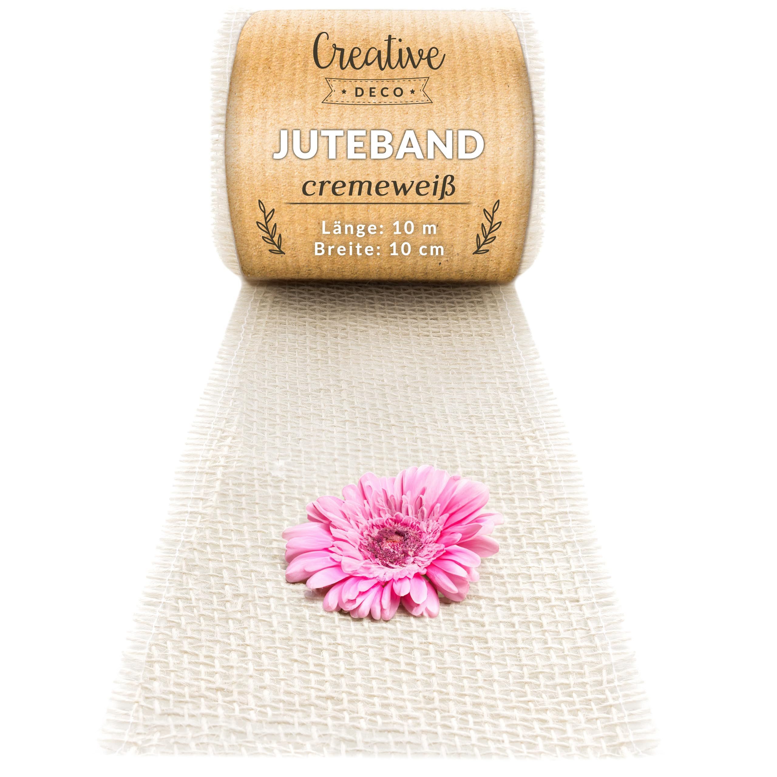 Creative Deco Bastelnaturmaterial Juteband Jute Tischläufer 10 m