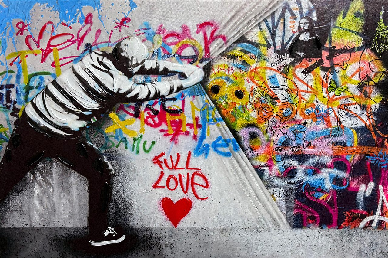 ArtUniverse Gemälde Pulling! 30 x 45 cm, Menschenmotiv