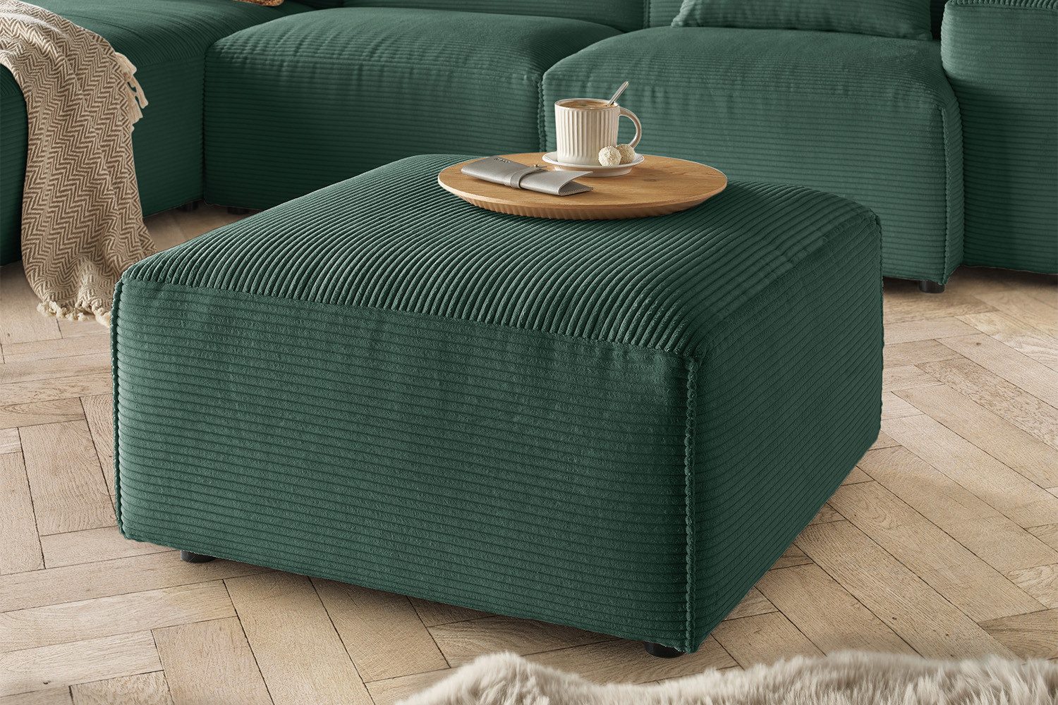 KAWOLA Hocker RANI, Polsterhocker Cord verschiedene günstig online kaufen