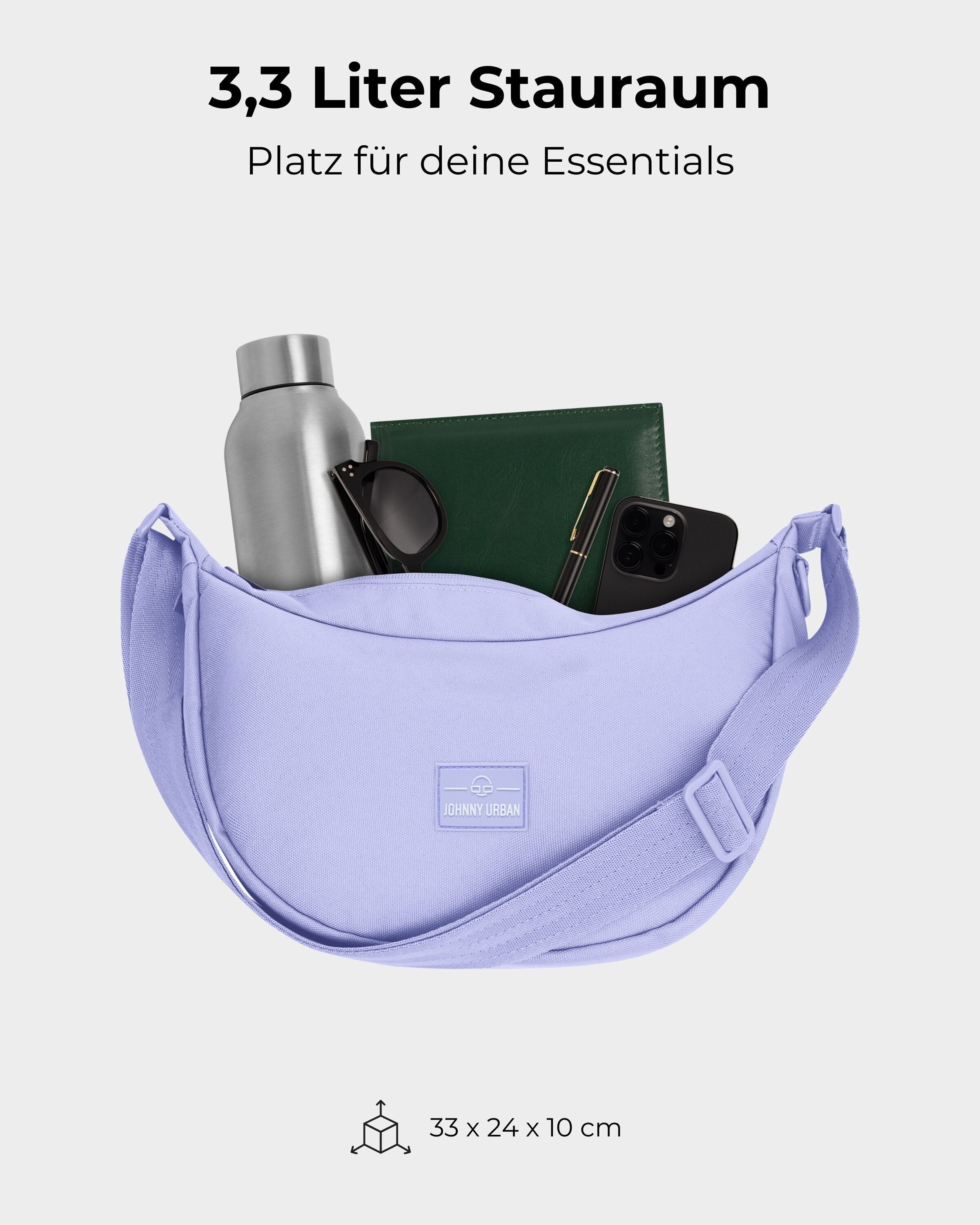 Johnny Urban Umhängetasche Ally Medium Half Moon Bag, Stylische Crossbody Bag in Halbmond Form, Wasserabweisend