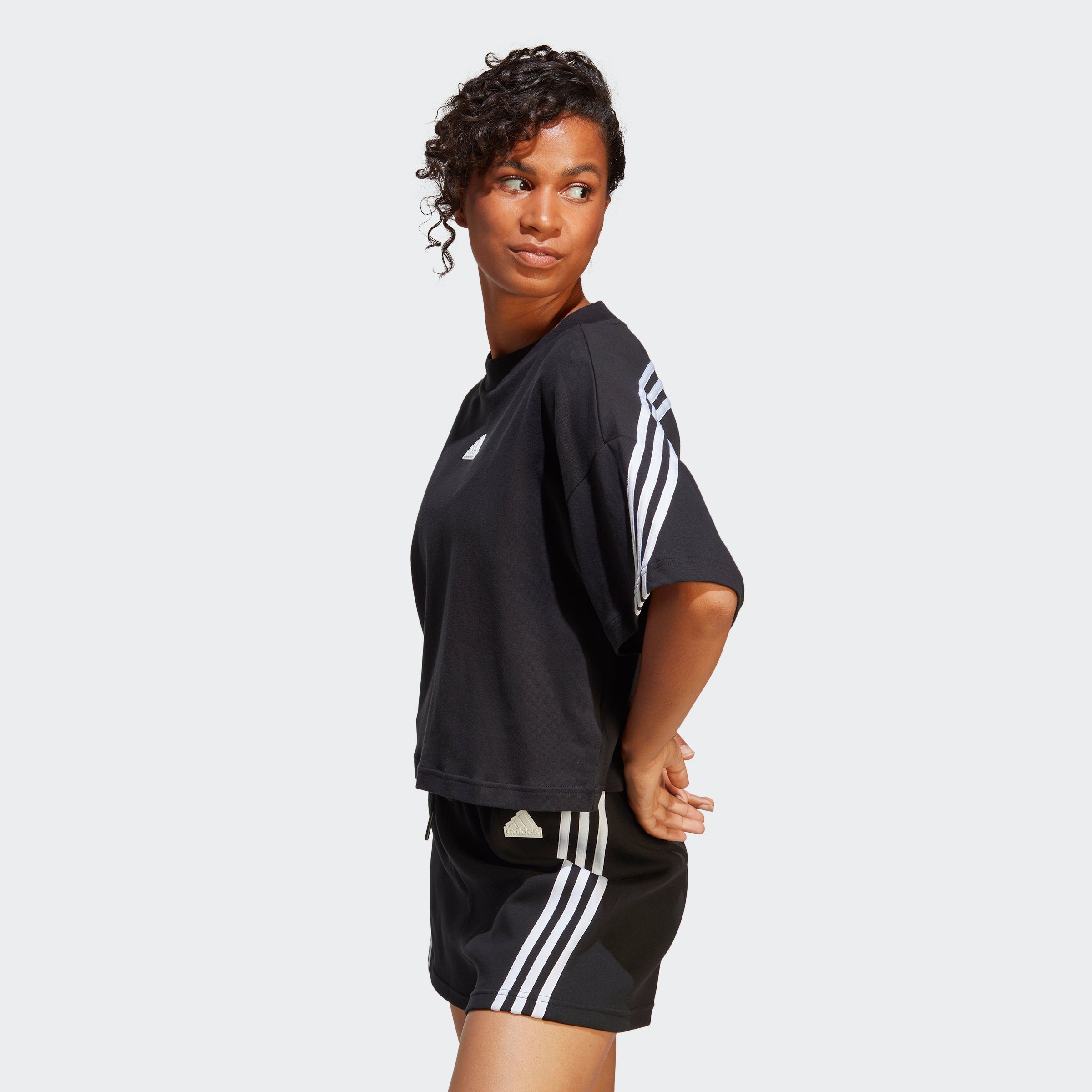 ICONS adidas FUTURE T-Shirt 3-STREIFEN Black Sportswear