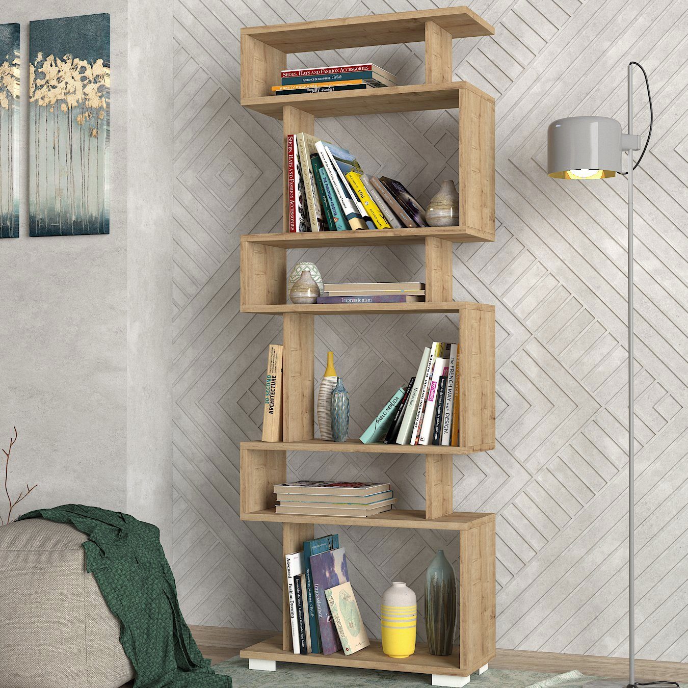 moebel17 Standregal Bücherregal Blok Saphir, mit ausgefallenem Design