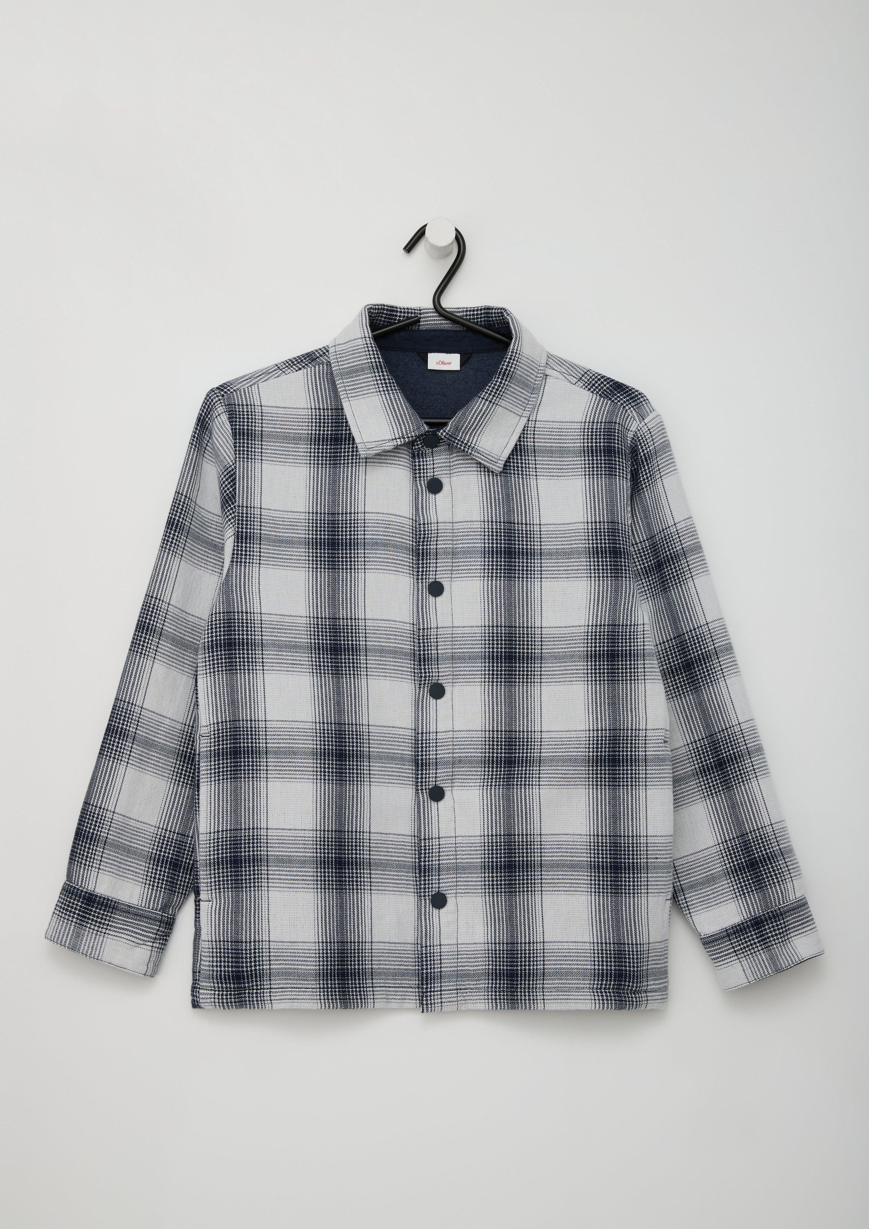 s.Oliver Outdoorjacke Overshirt mit Karomuster und Eingrifftaschen