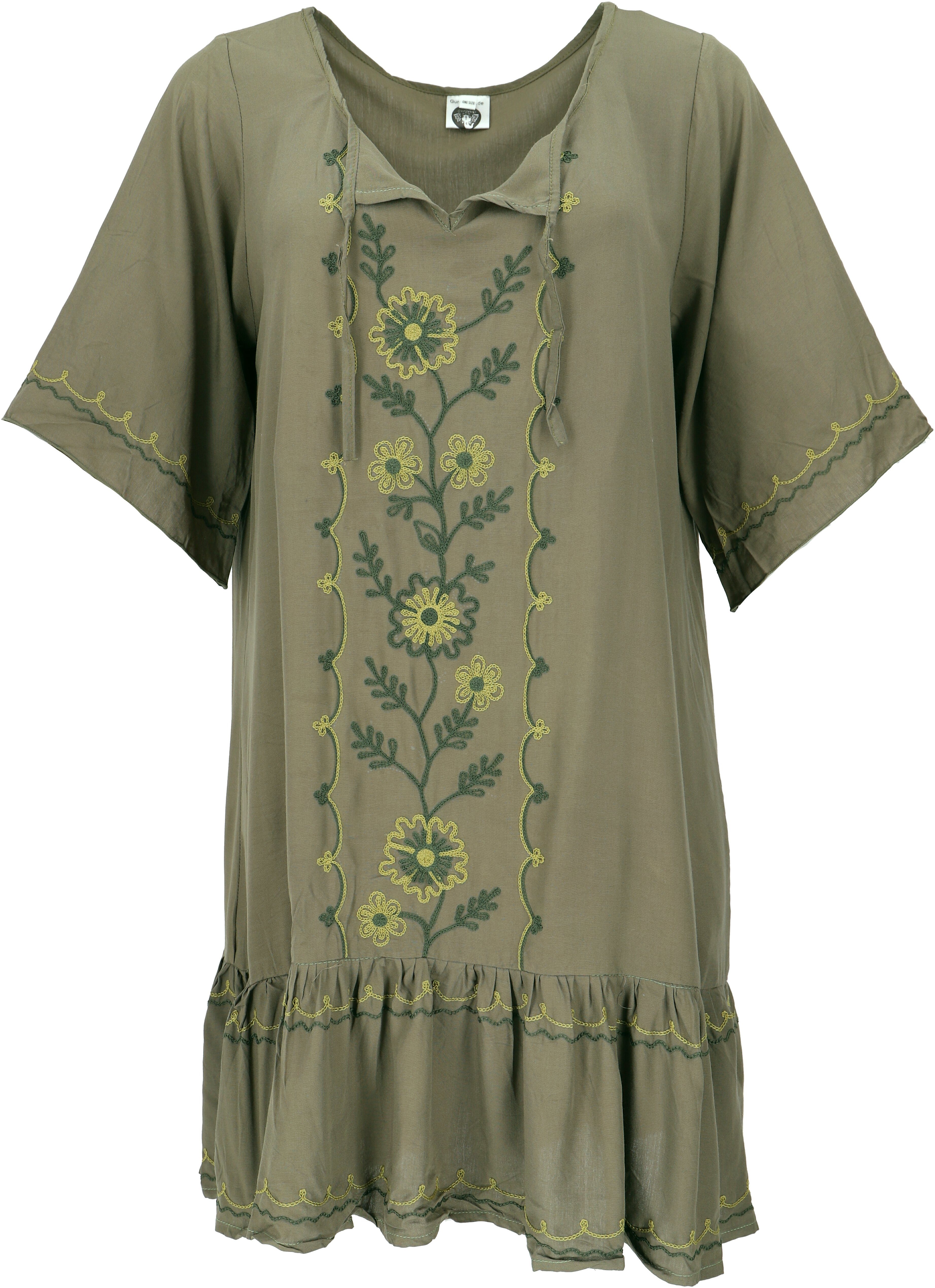 Guru-Shop Midikleid Bestickte Hippie Tunika, Boho günstig online kaufen