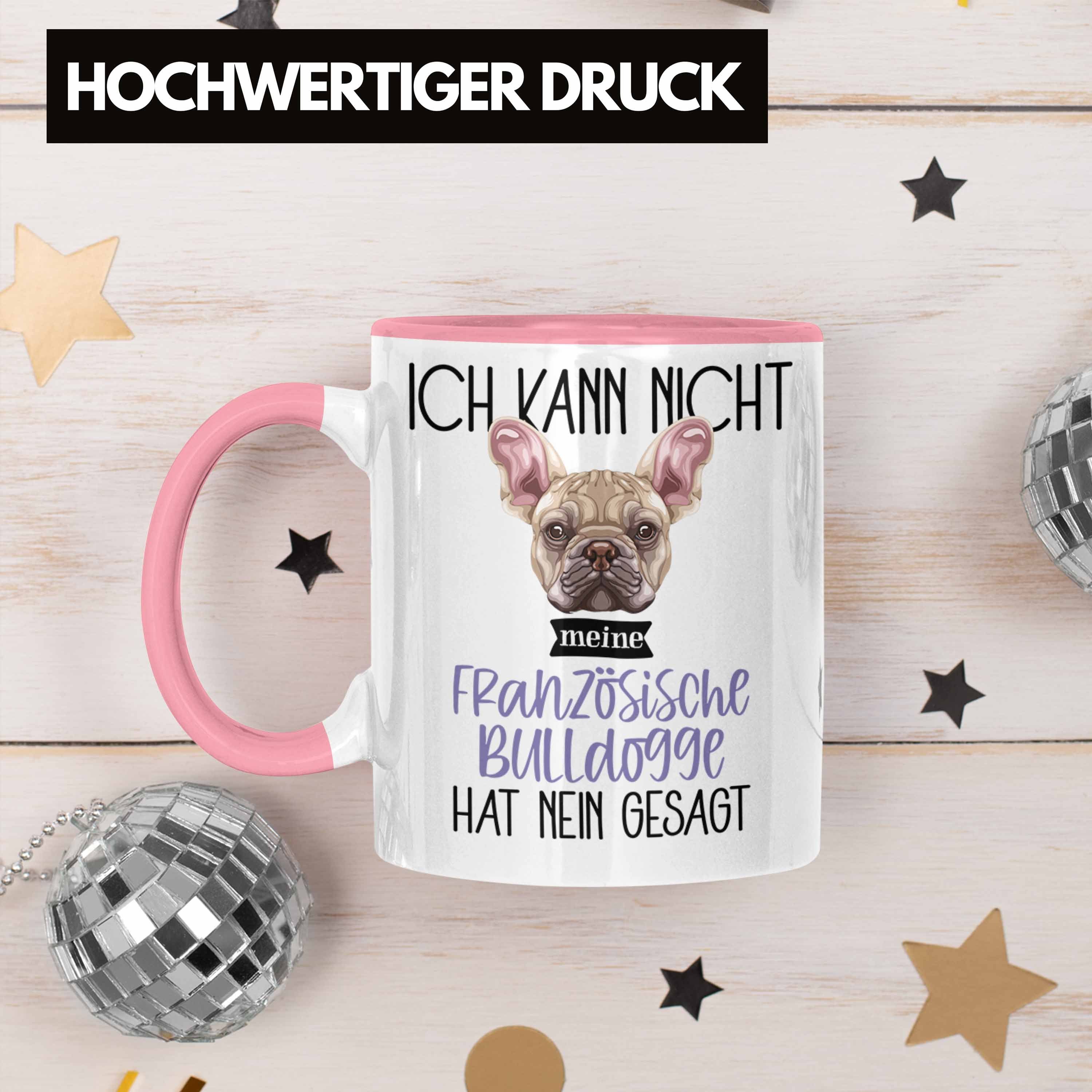 Trendation Bulldogge Tasse Geschenk Französische Geschen Spruch Besitzer Lustiger Rosa Tasse