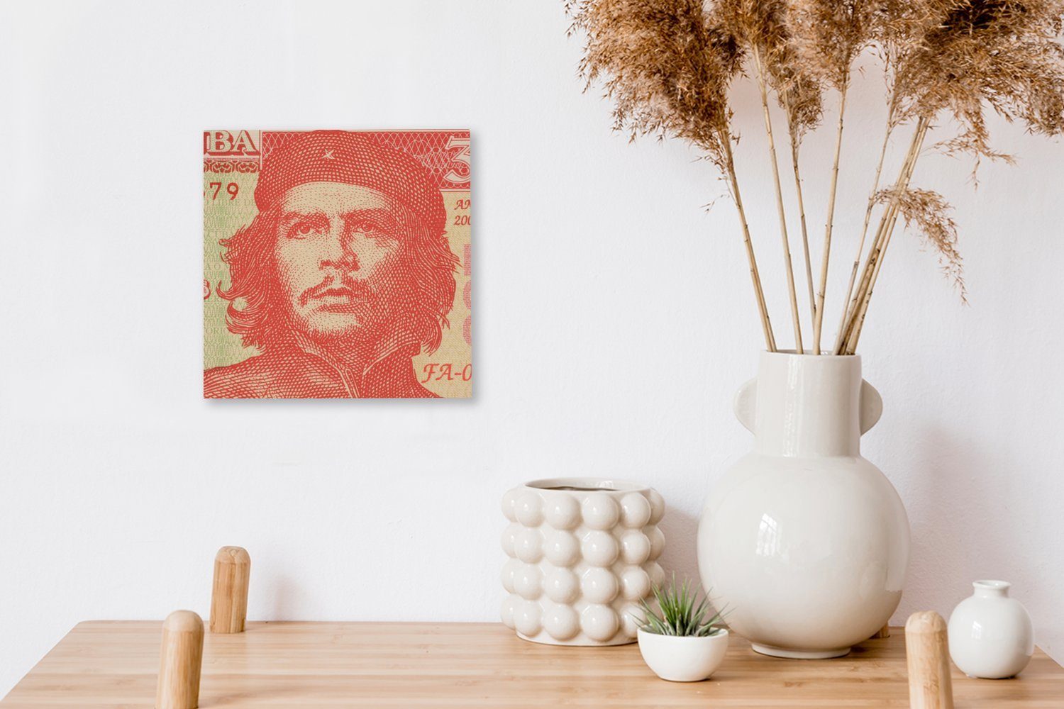OneMillionCanvasses® Leinwandbild Che Guavara auf (1 Wohnzimmer Leinwand 3-Peso-Note, Schlafzimmer St), für Bilder einer