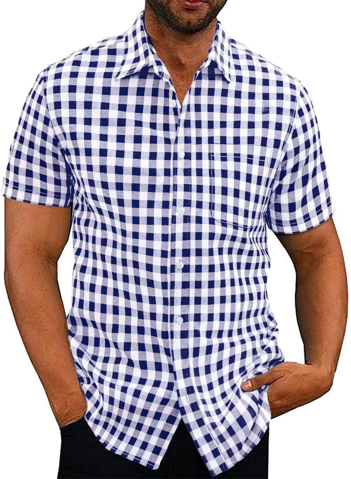 JMIERR Karohemd Hemd Herren Kariertes Sommerhemd günstig online kaufen