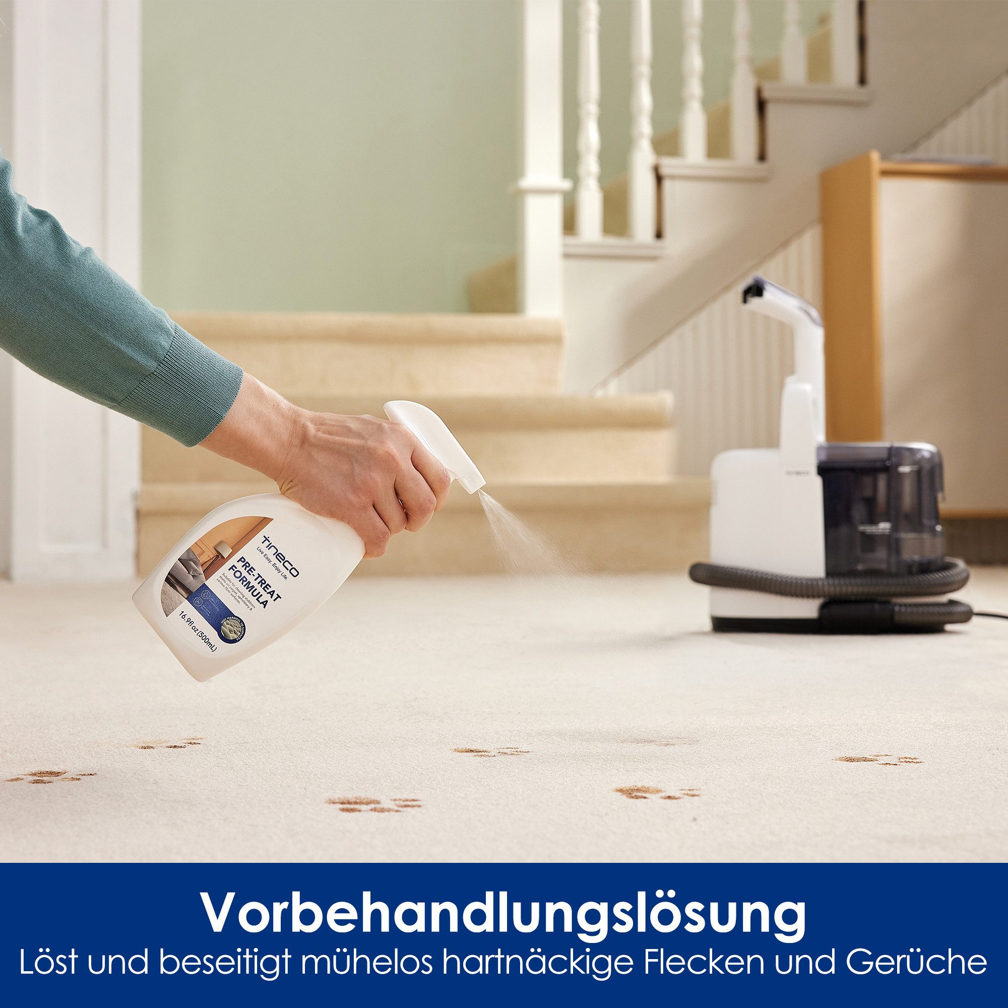 Tineco Teppichreinigungsgerät iCarpet Spot Fleckentferner, 2-Tank System, 3,7kg leicht, 300 W, beutellos, Fleckenreiniger mit Vorbehandlungslösung, für Auto- un – Bild 5 von 5