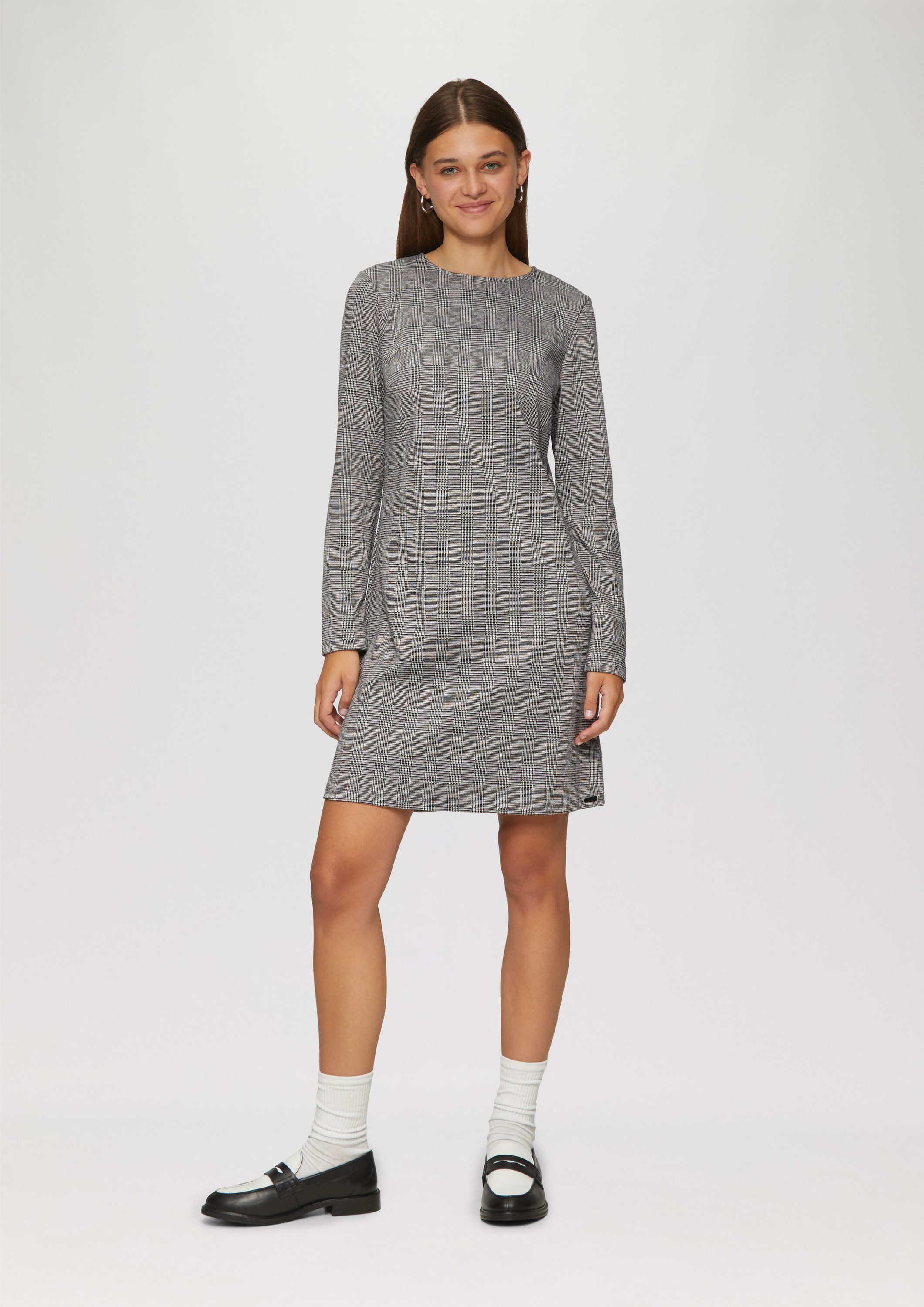 QS Minikleid Kleid Kurzes gemustertes Kleid aus Interlockjersey