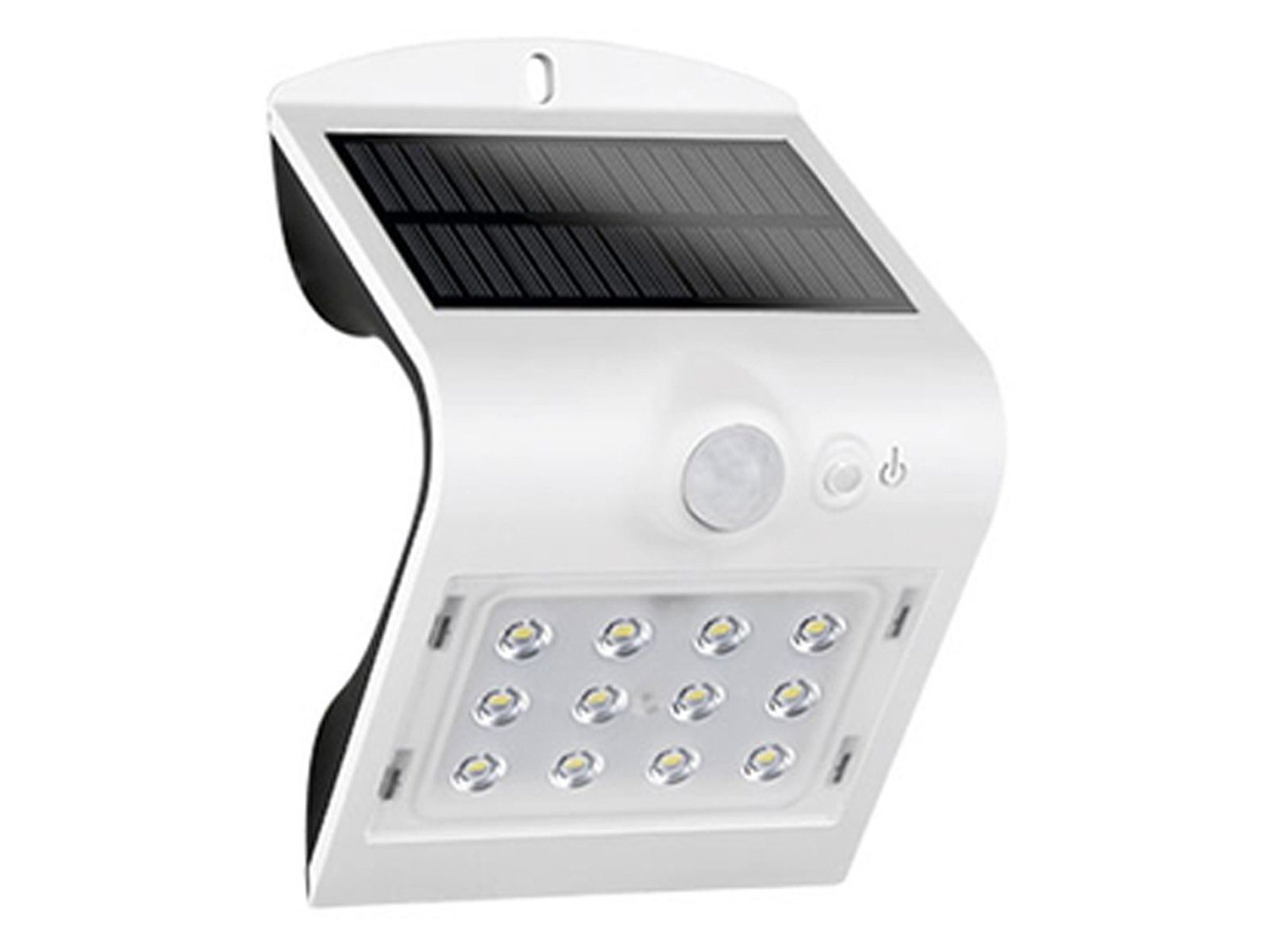 REV Außen-Wandleuchte, Bewegungsmelder, LED fest integriert, Neutralweiß, Solarleuchte mit Bewegungsmelder, Solarlicht Hauswand IP65, H: 14,5cm