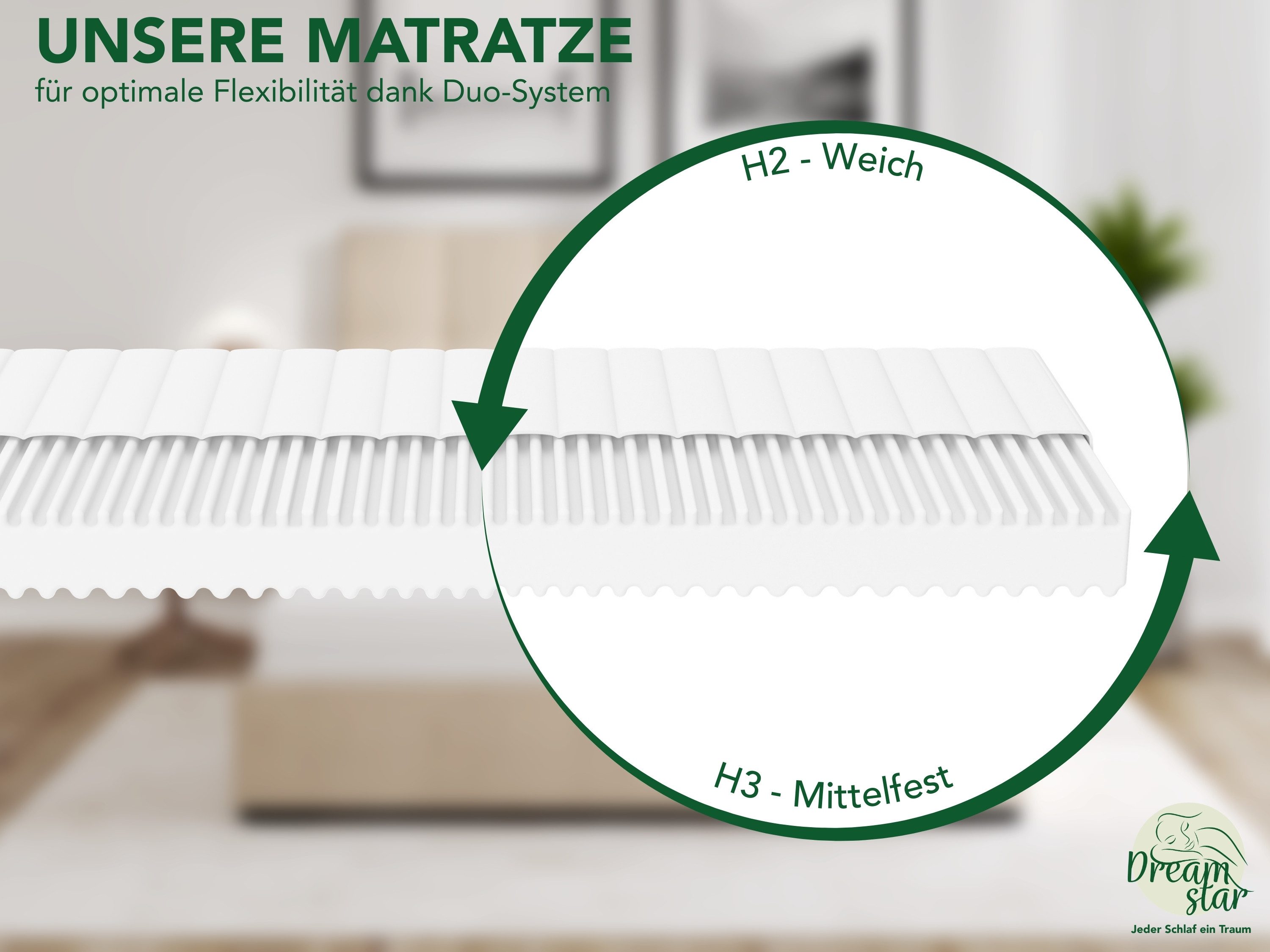 Kaltschaummatratze 7-Zonen Simple Flex - H2/H3 - 80x200 90x200 120x200 140x200 180x200, Dreamstar, ergonomisch & atmungsaktiv - verschiedene Größen und Höhen – Bild 4 von 5