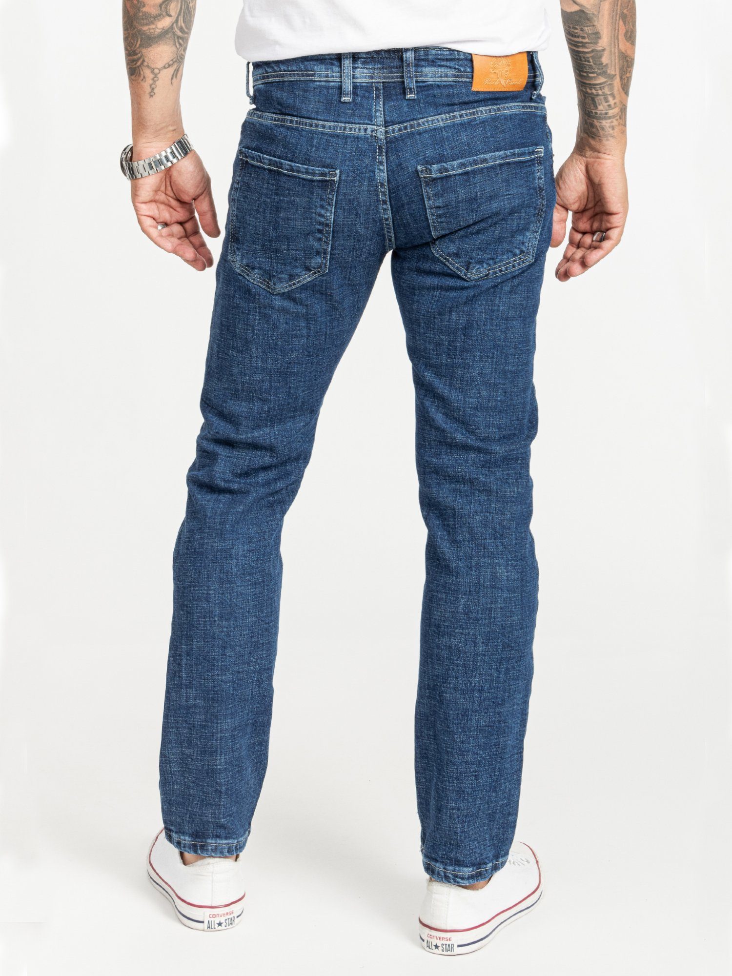 Rock Creek Blau RC-2407 Herren Stonewashed Regular-fit-Jeans Jeans