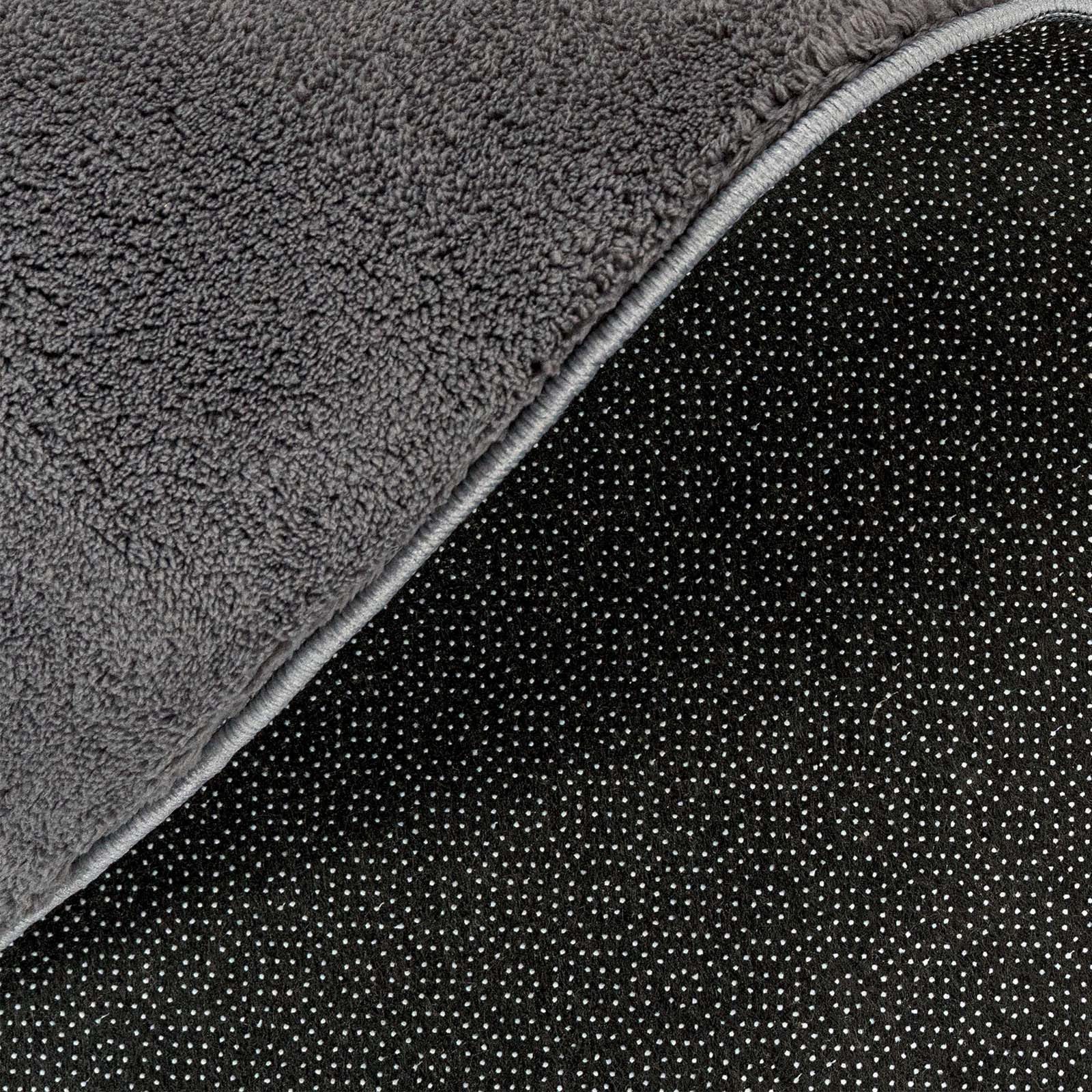 TaraCarpet Teppich Fiona Uni Kurzflor-Teppich, waschbar und supersoft, rechteckig, Höhe: 14 mm, 14 mm Kurzflor, rechteckig, Farbe Anthrazit, Größe 50x80 cm – Bild 4 von 5